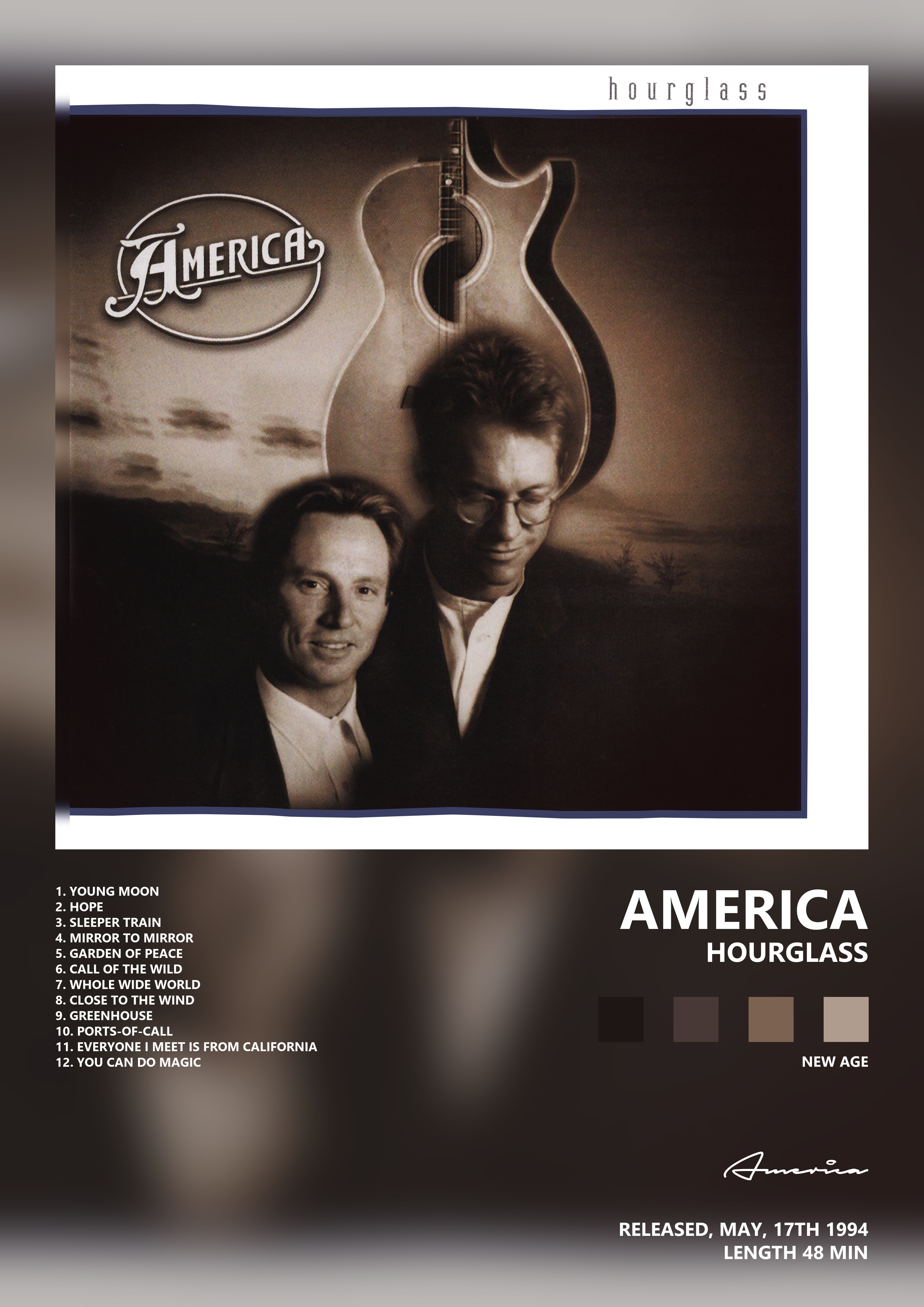 Music poster: America - Hourglass