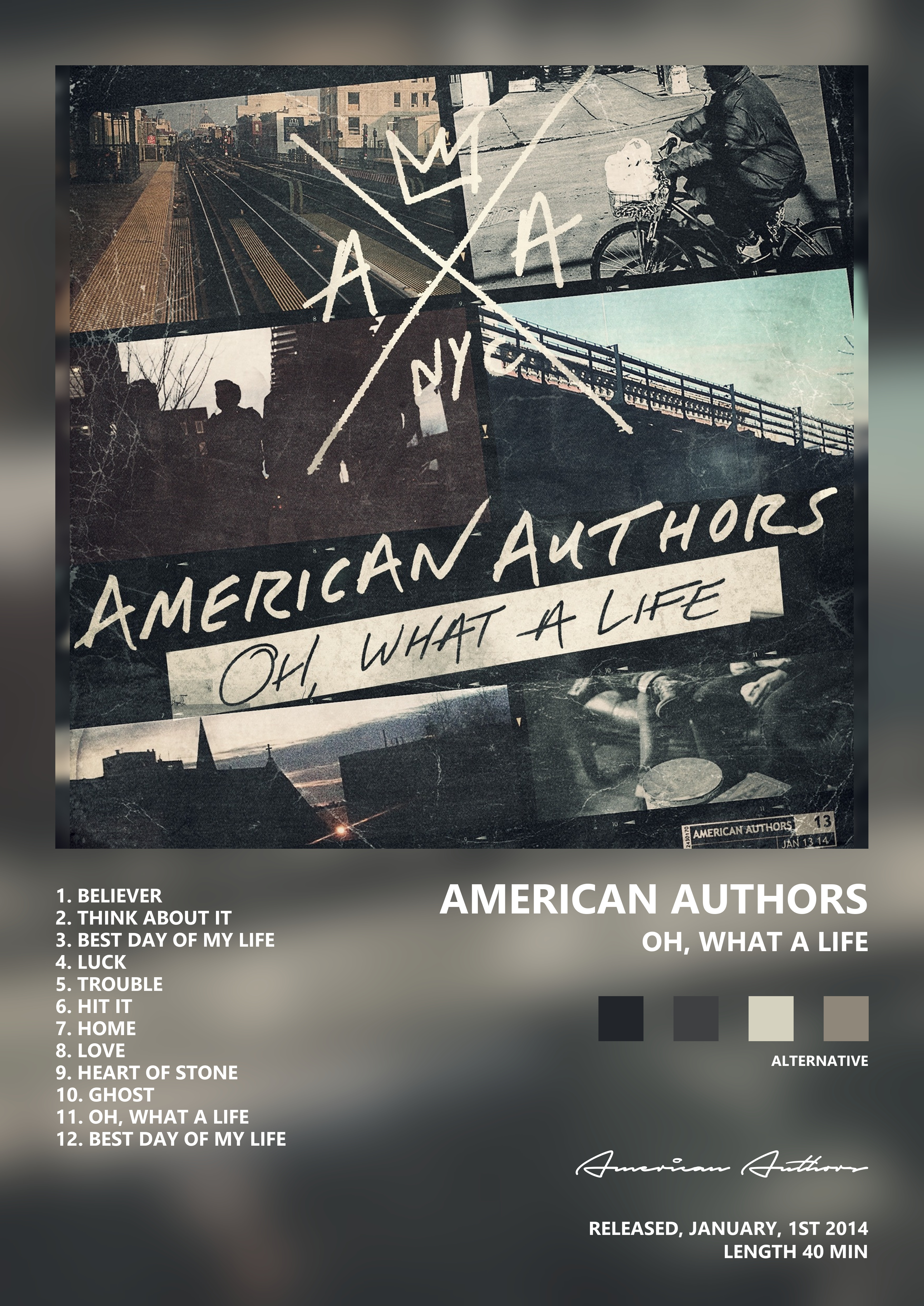 Music poster: American Authors - Oh What a Life