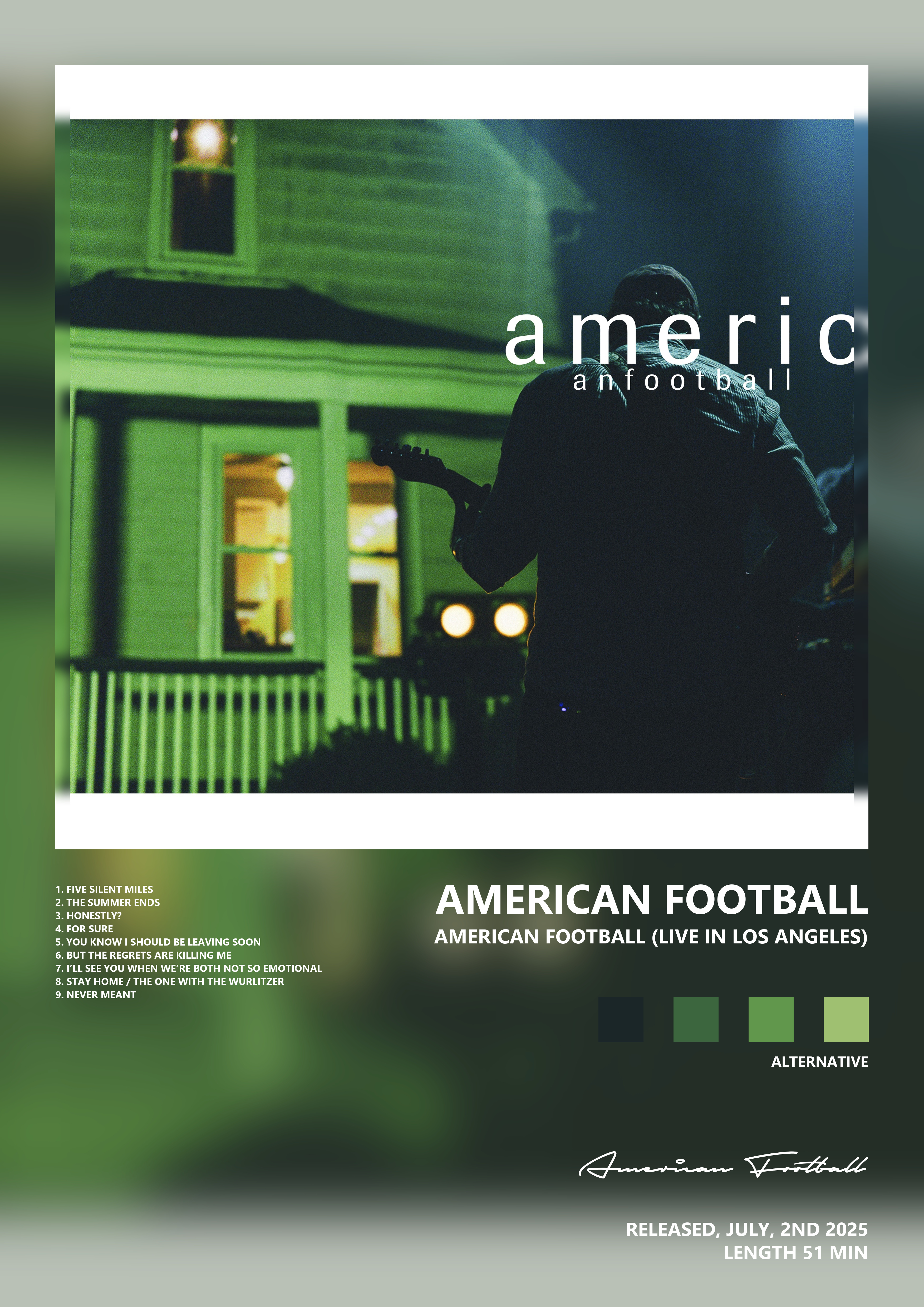 Music poster: American Football - American Football Live in Los Angeles