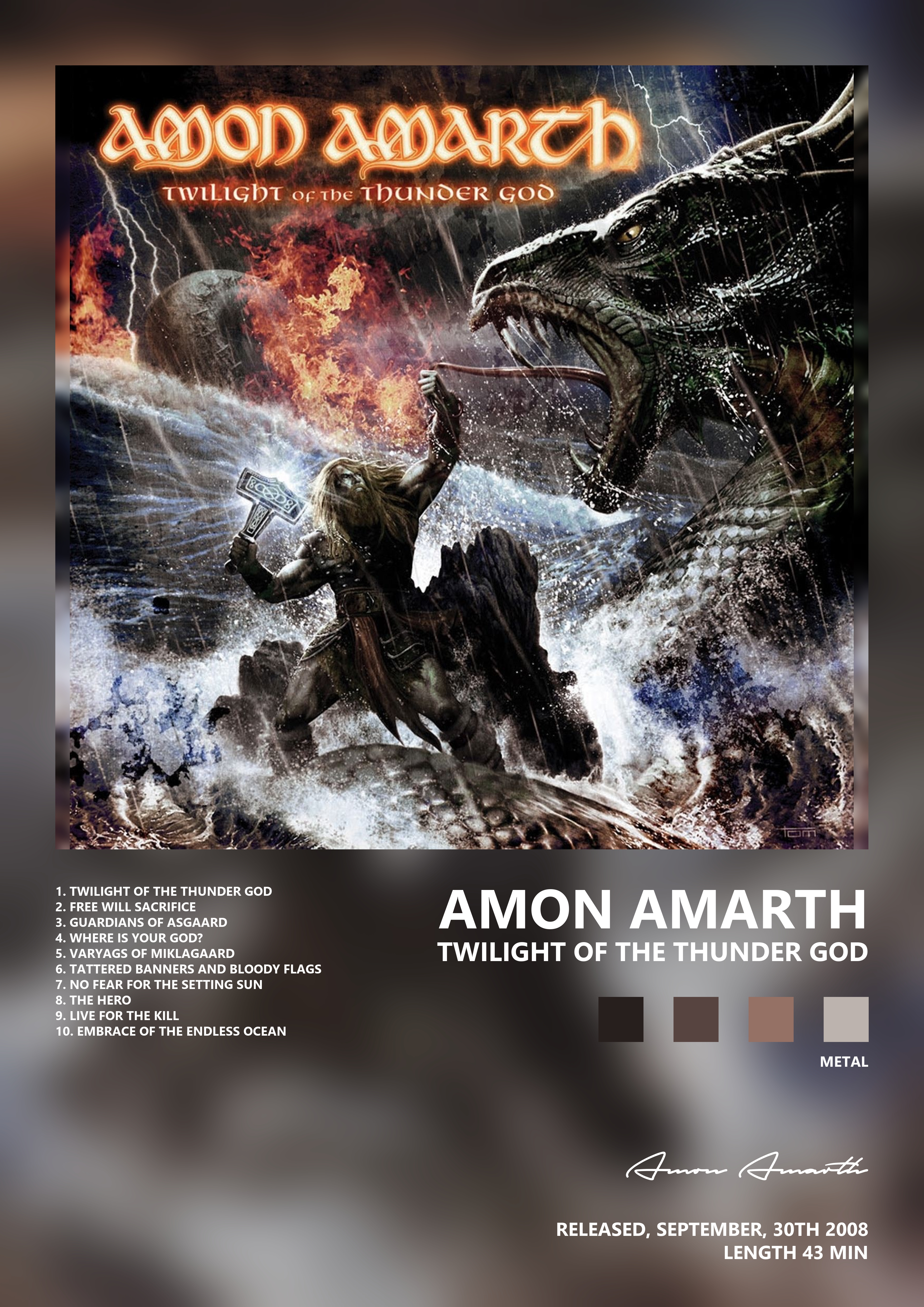 Music poster: Amon Amarth - Twilight of the Thunder God