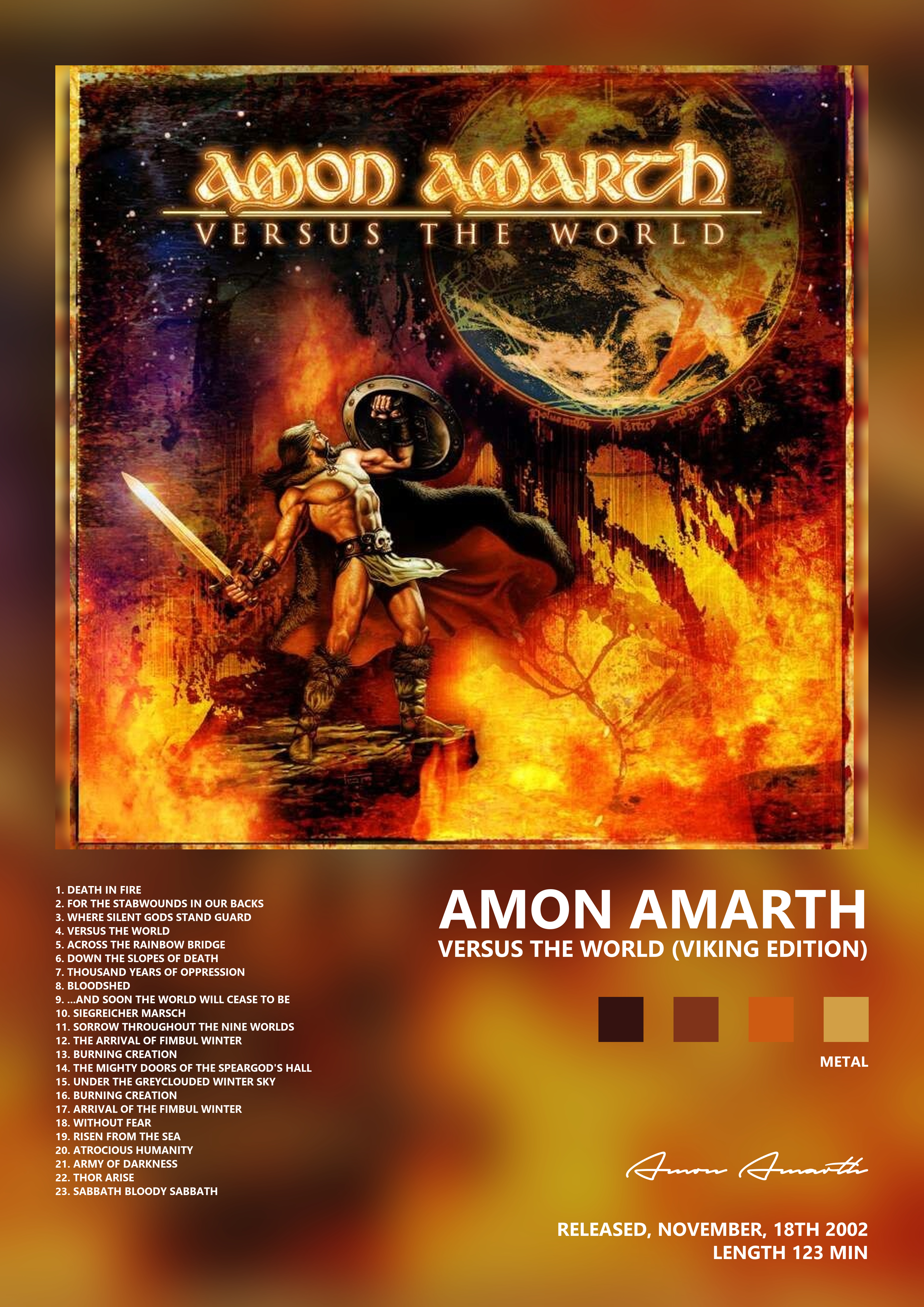 Music poster: Amon Amarth - Versus the World Viking Edition