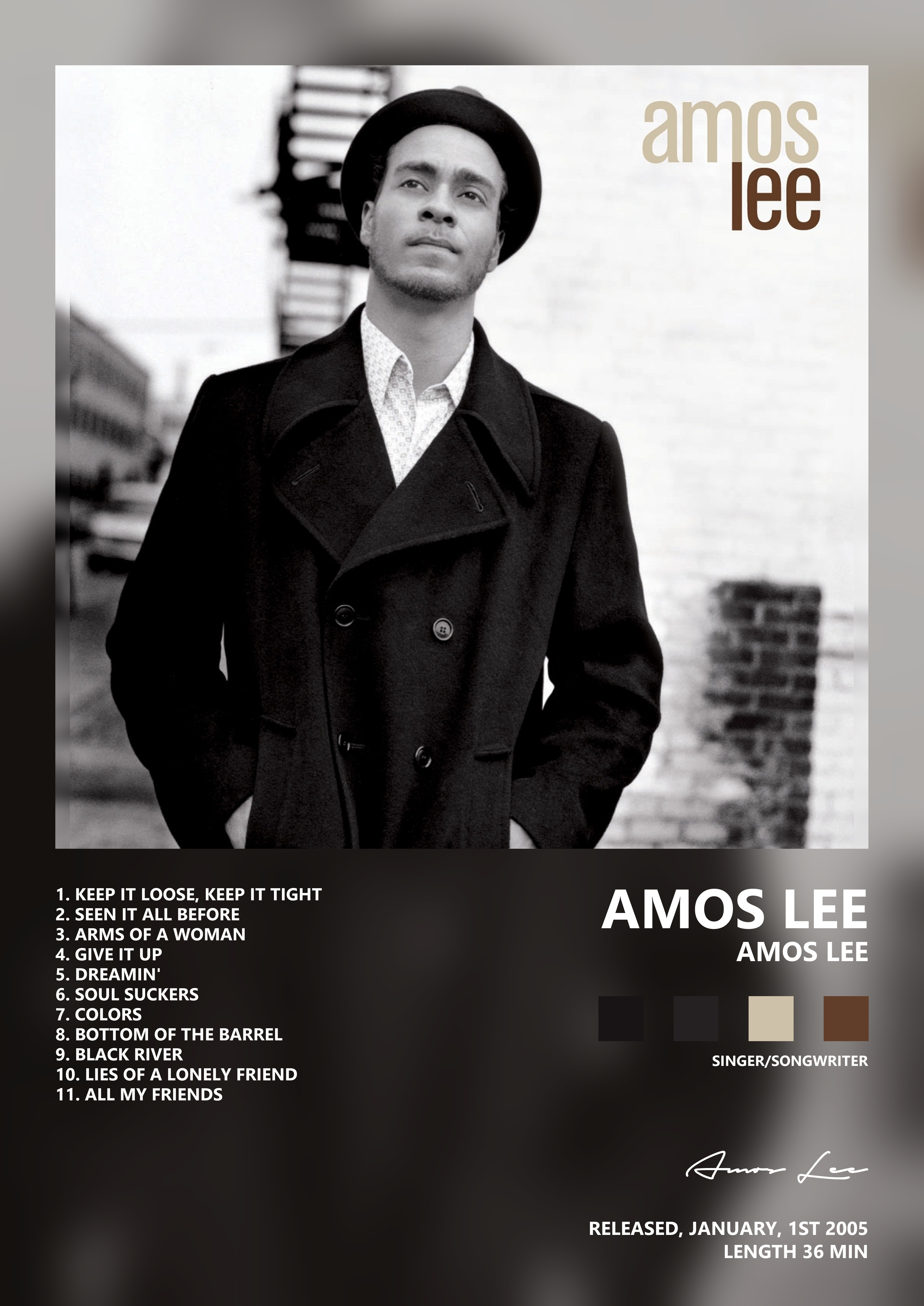 Music poster: Amos Lee - Amos Lee
