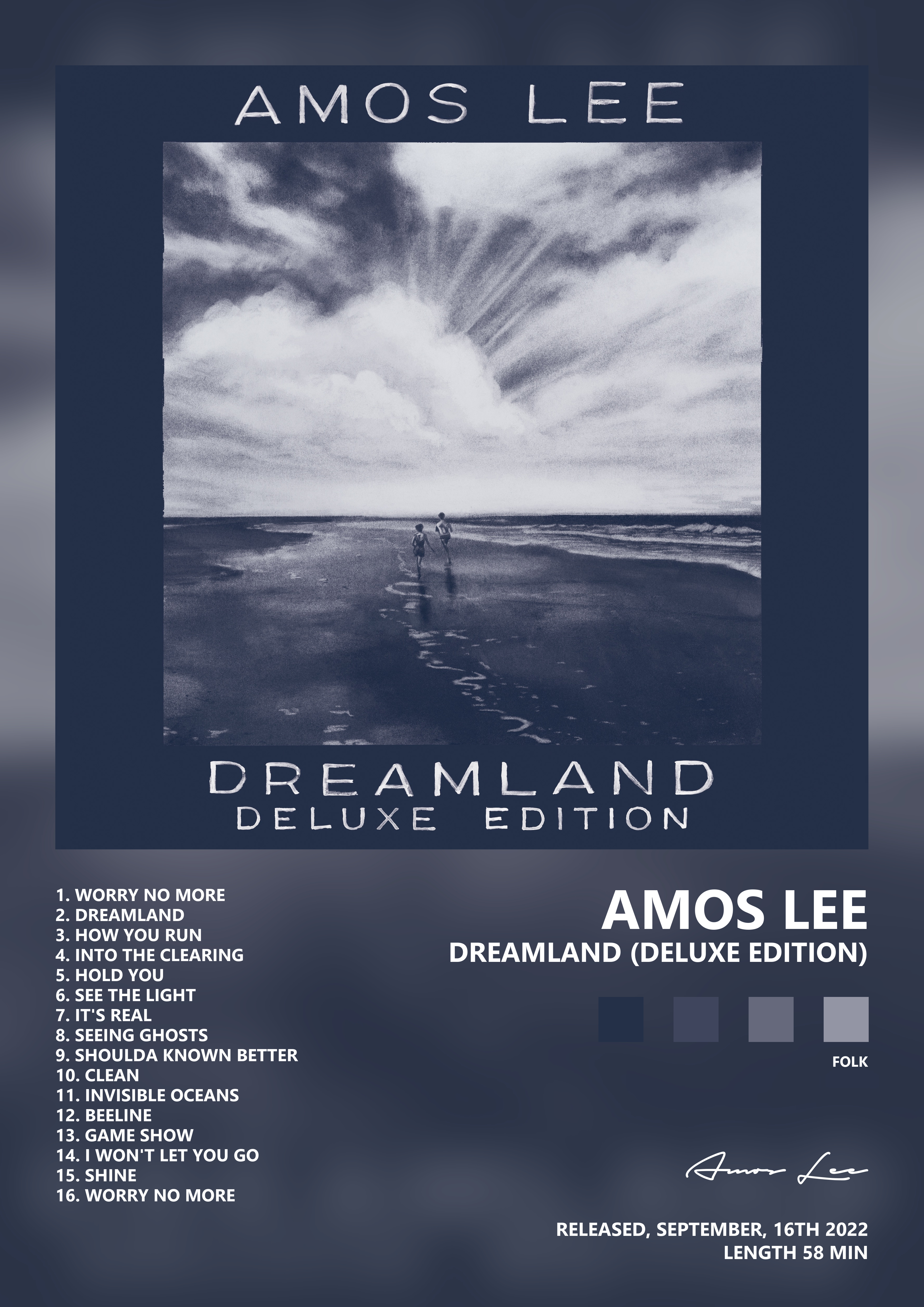Music poster: Amos Lee - Dreamland Deluxe Edition