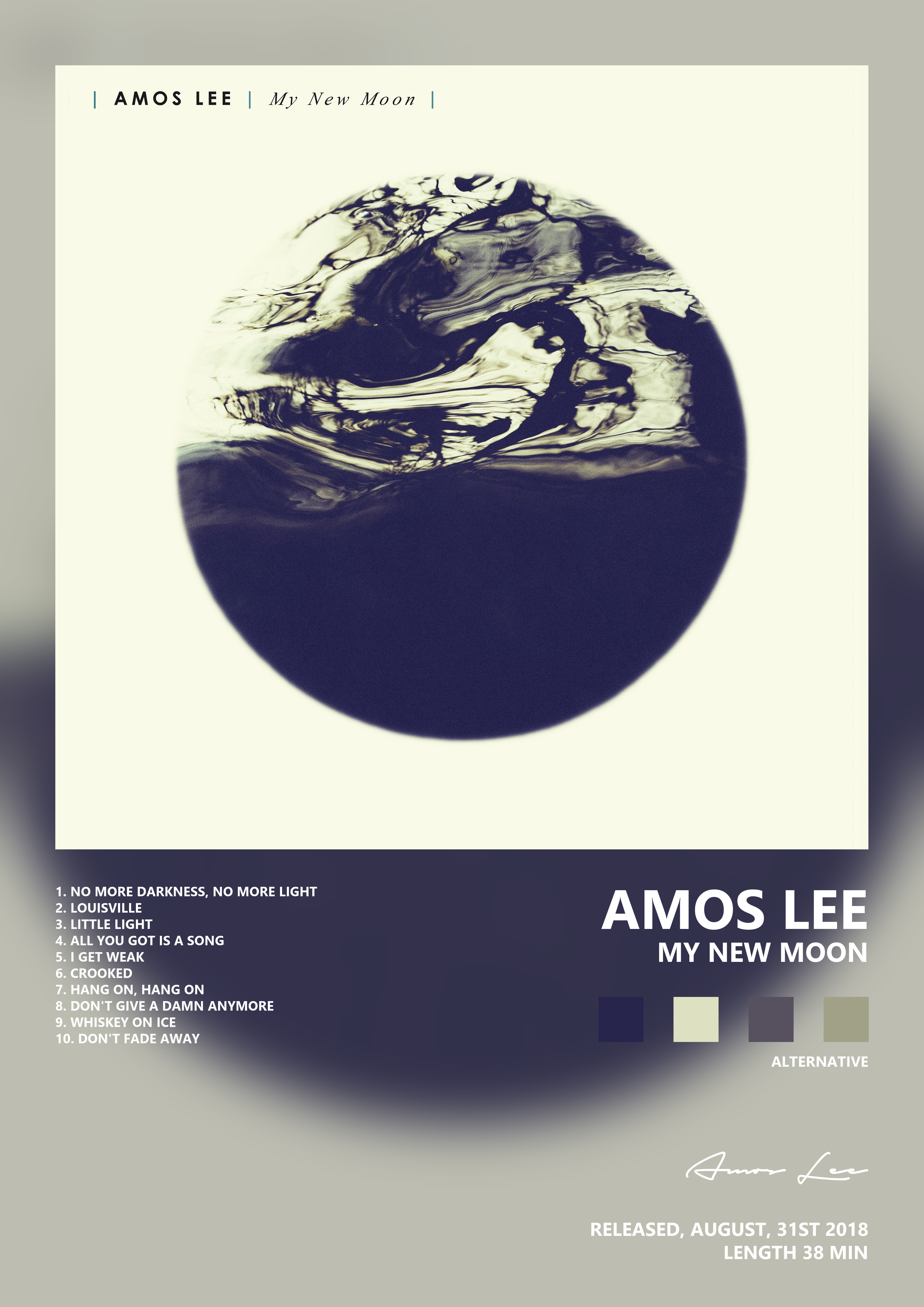 Music poster: Amos Lee - My New Moon