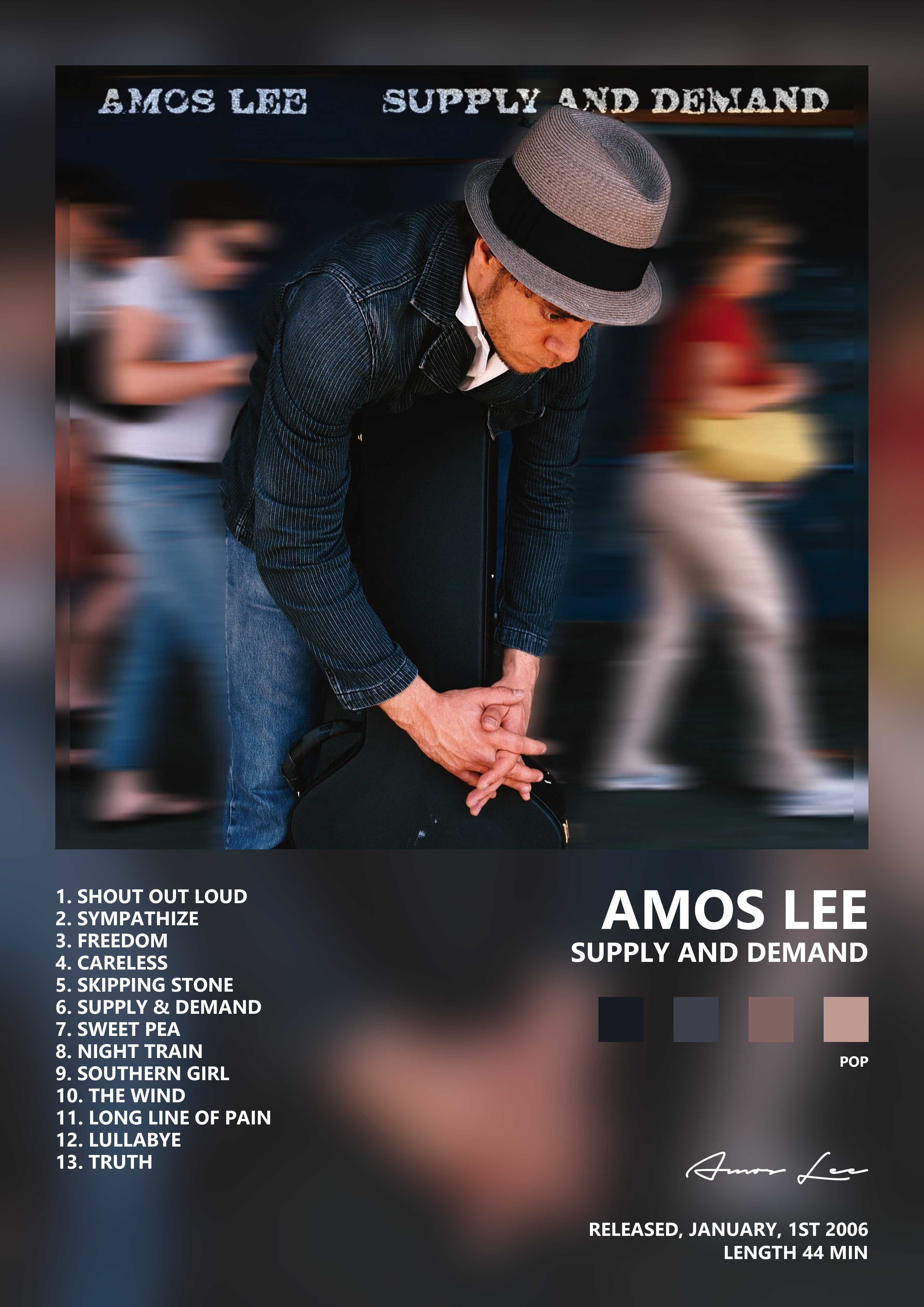 Music poster: Amos Lee - Supply and Demand