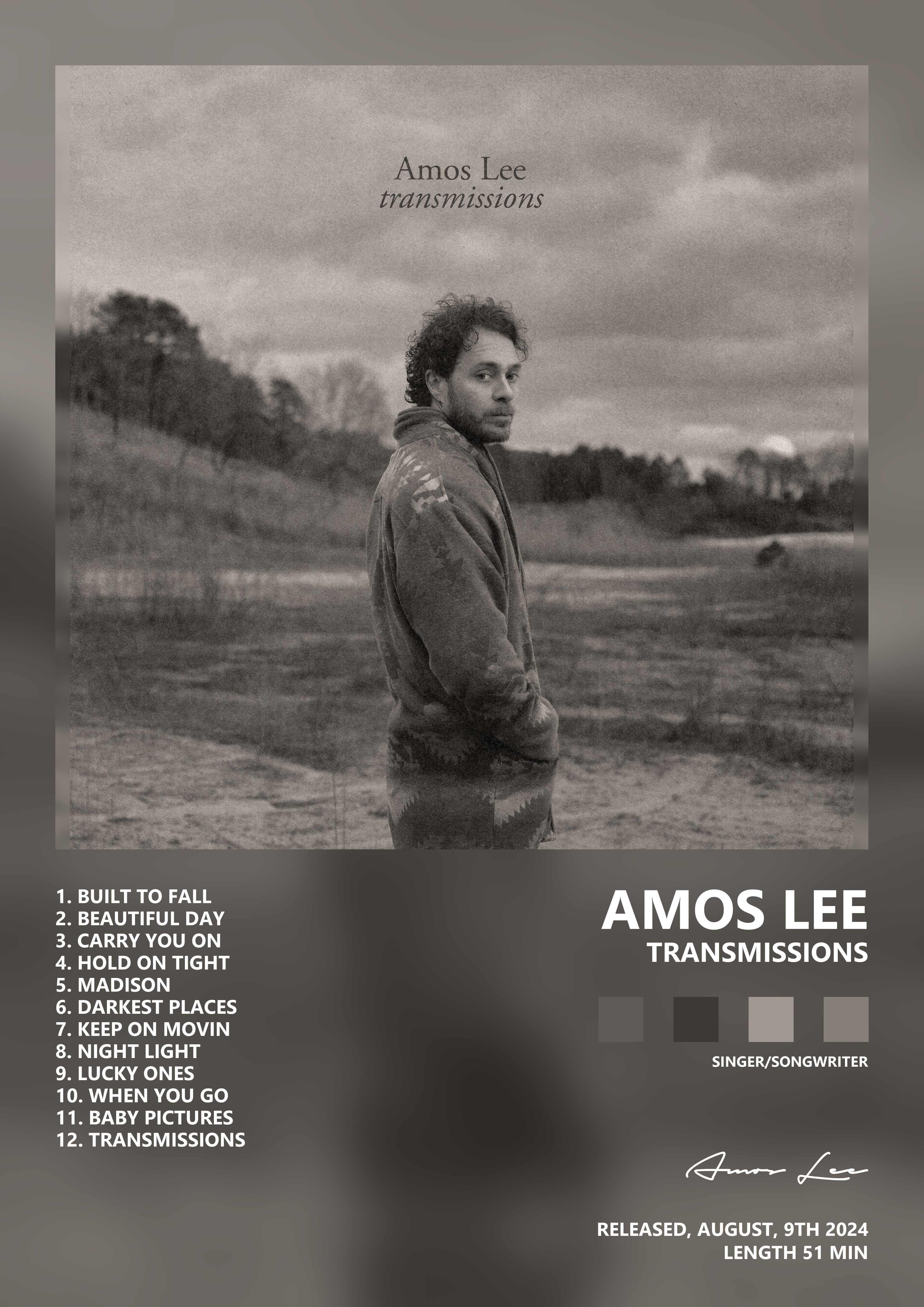 Music poster: Amos Lee - Transmissions
