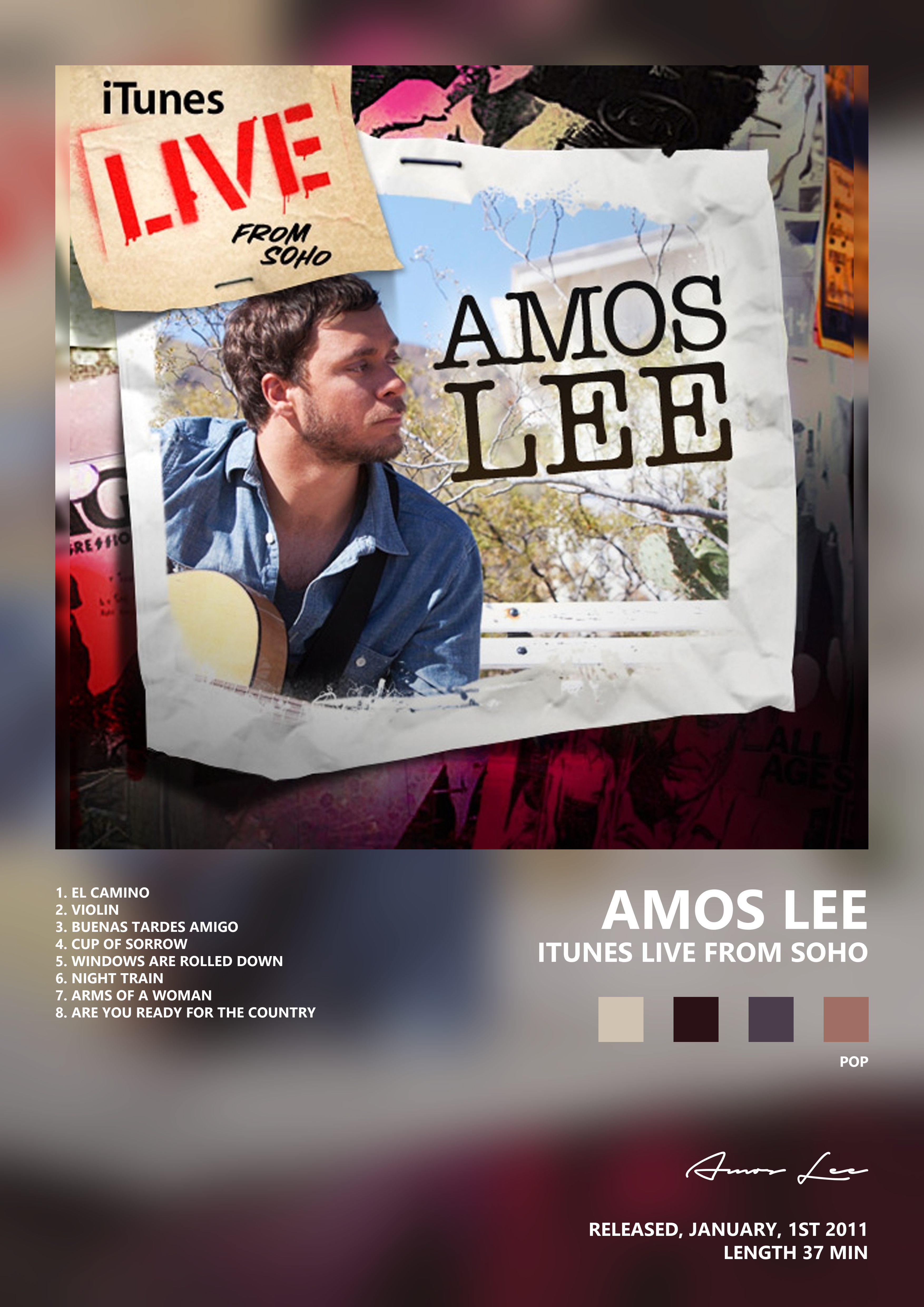 Music poster: Amos Lee - iTunes Live from SoHo