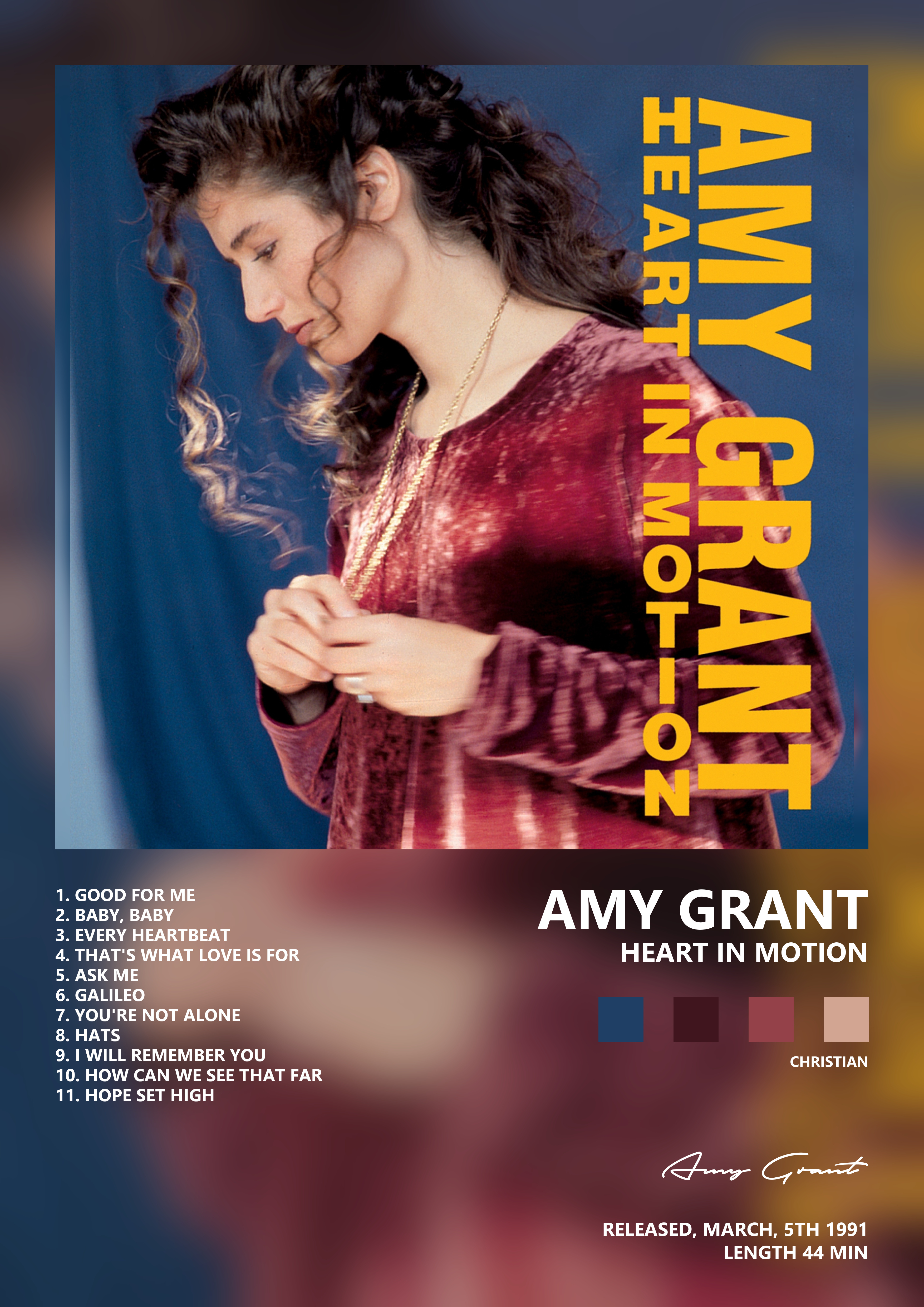 Music poster: Amy Grant - Heart in Motion