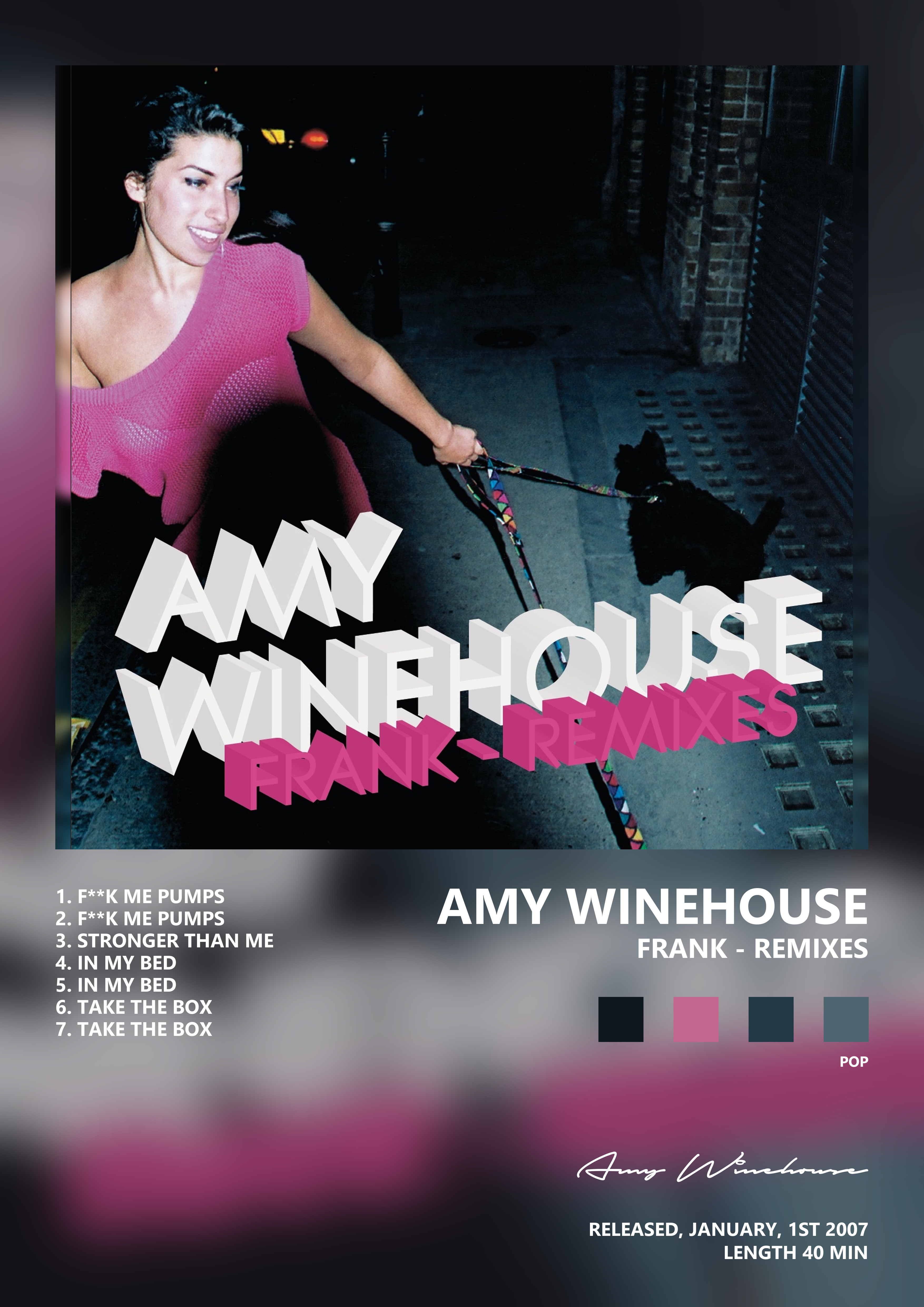 Music poster: Amy Winehouse - Frank - Remixes