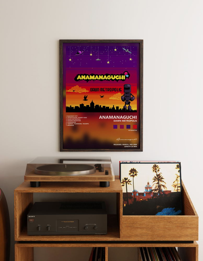 Music poster: Anamanaguchi - Dawn Metropolis