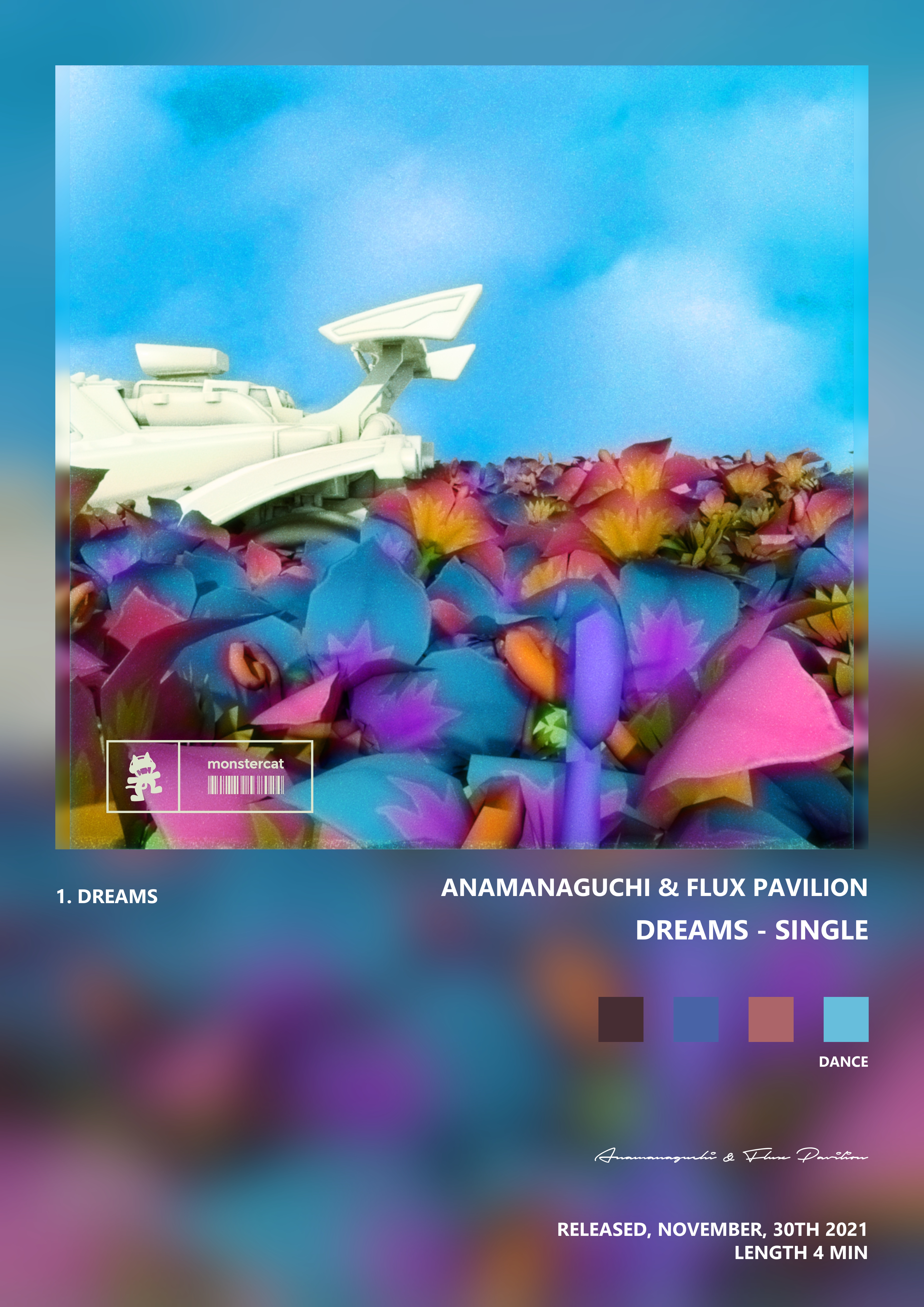 Music poster: Anamanaguchi Flux Pavilion - Dreams - Single