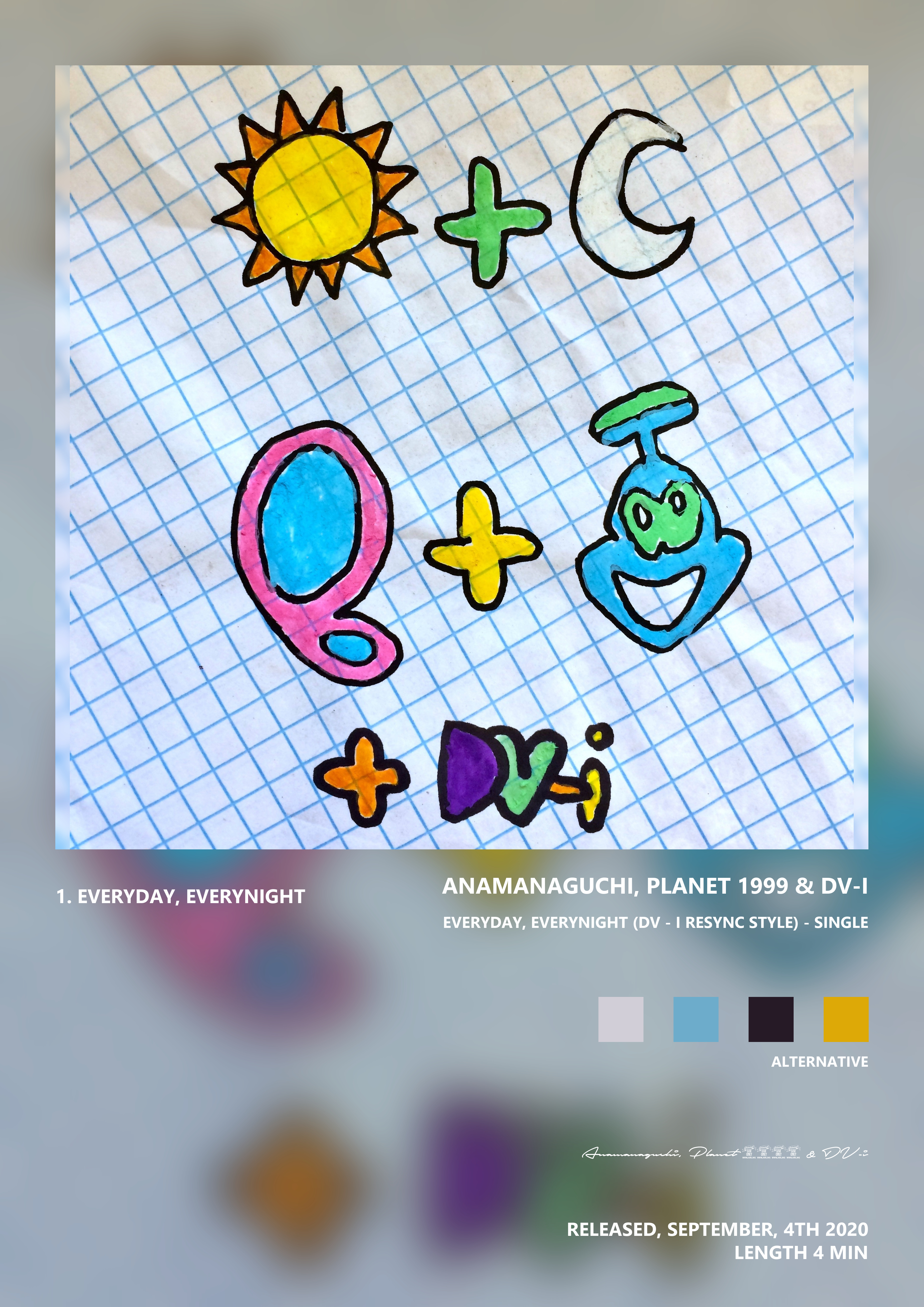 Music poster: Anamanaguchi Planet 1999 DV-i - Everyday Everynight DV - I Resync Style - Single