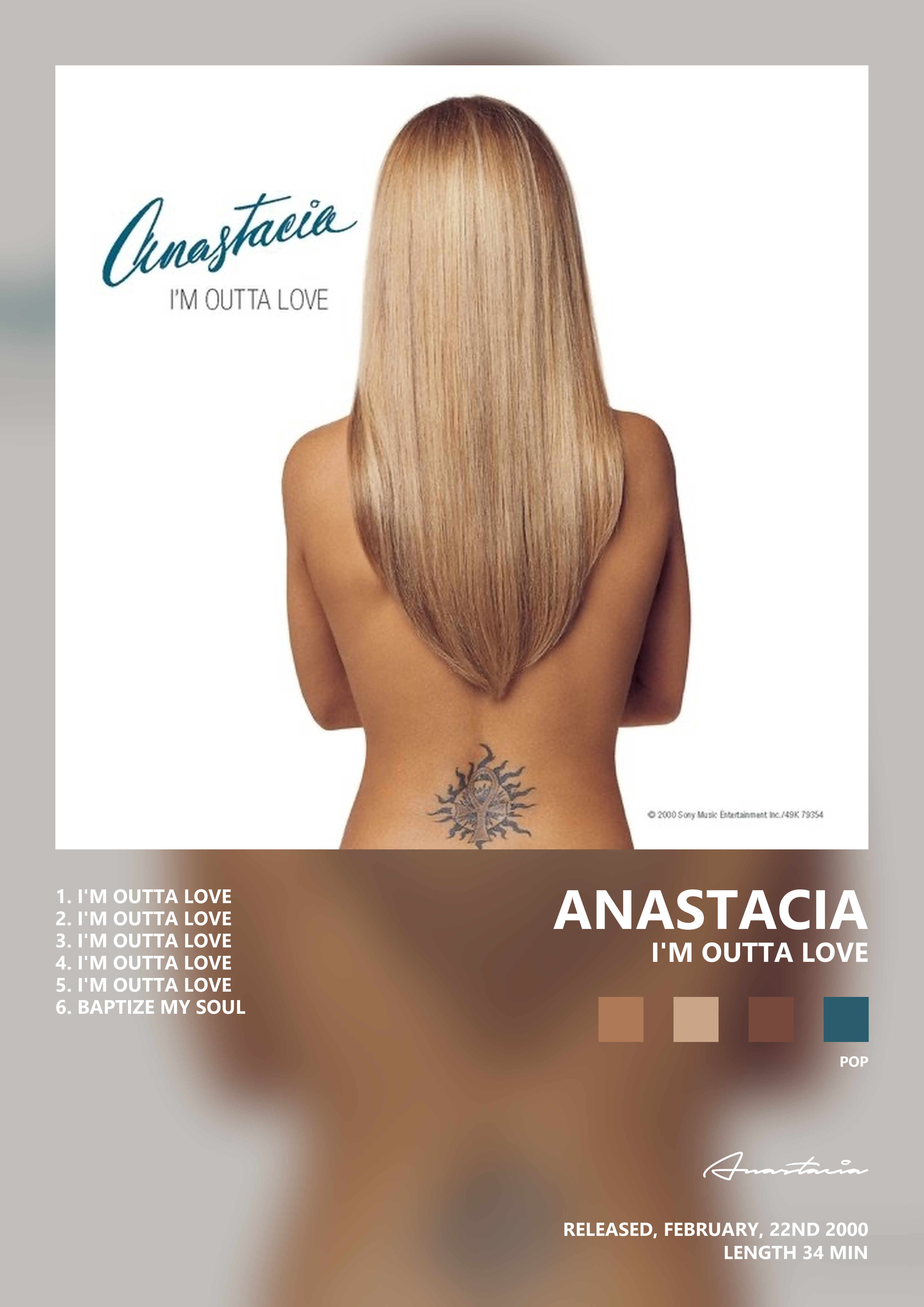 Music poster: Anastacia - Im Outta Love