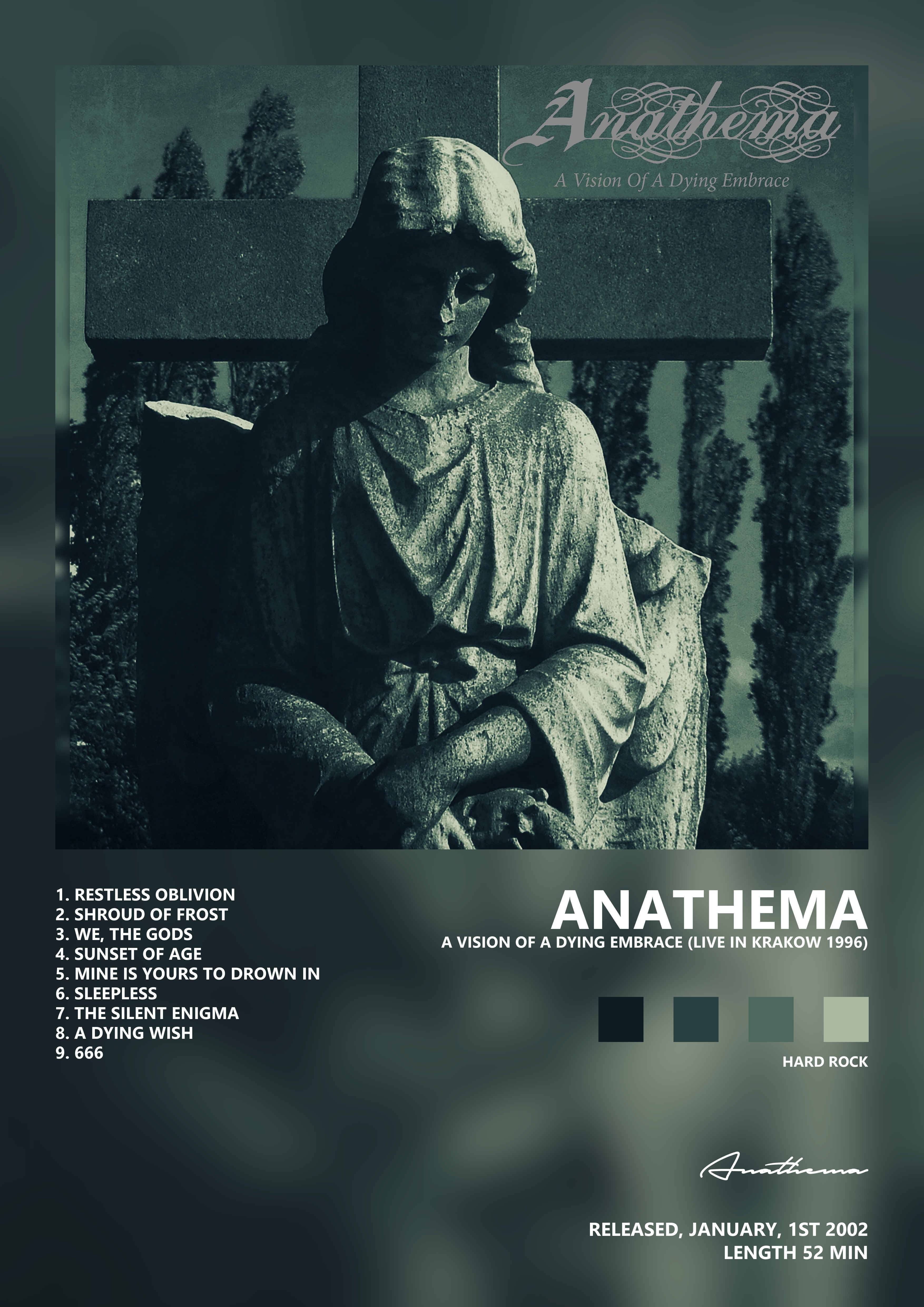 Music poster: Anathema - A Vision of a Dying Embrace Live in Krakow 1996