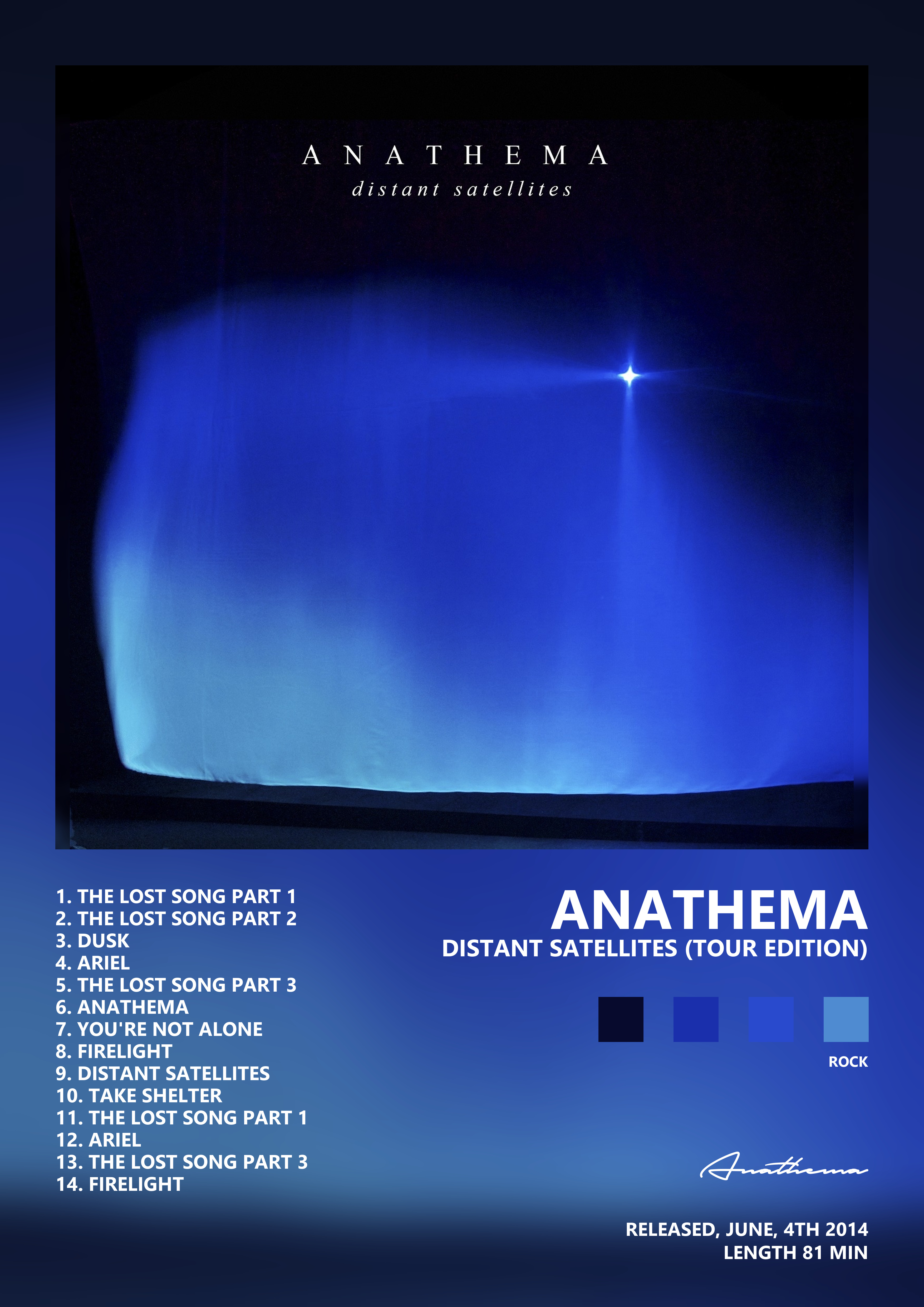 Music poster: Anathema - Distant Satellites Tour Edition