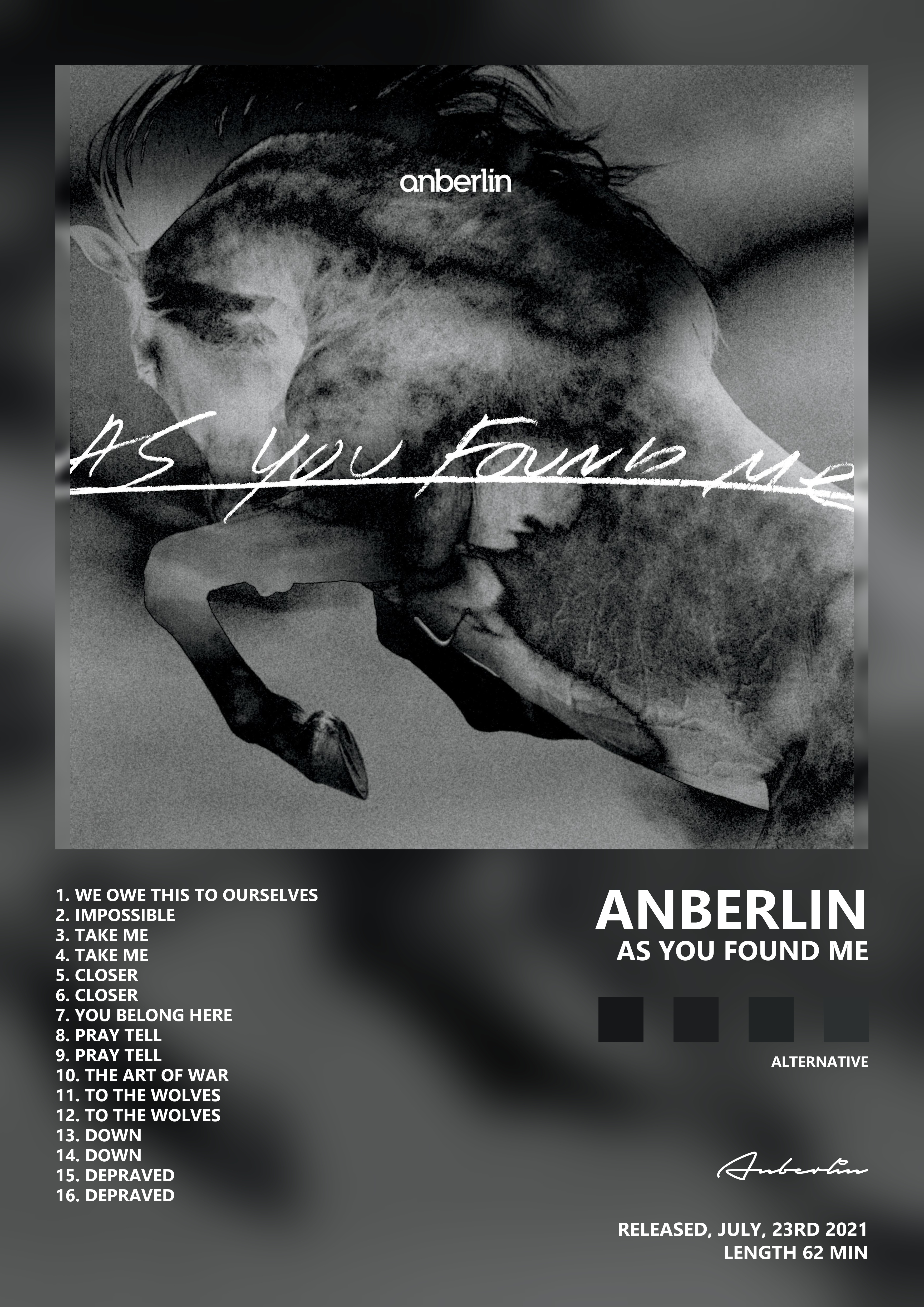 Music poster: Anberlin - As You Found Me