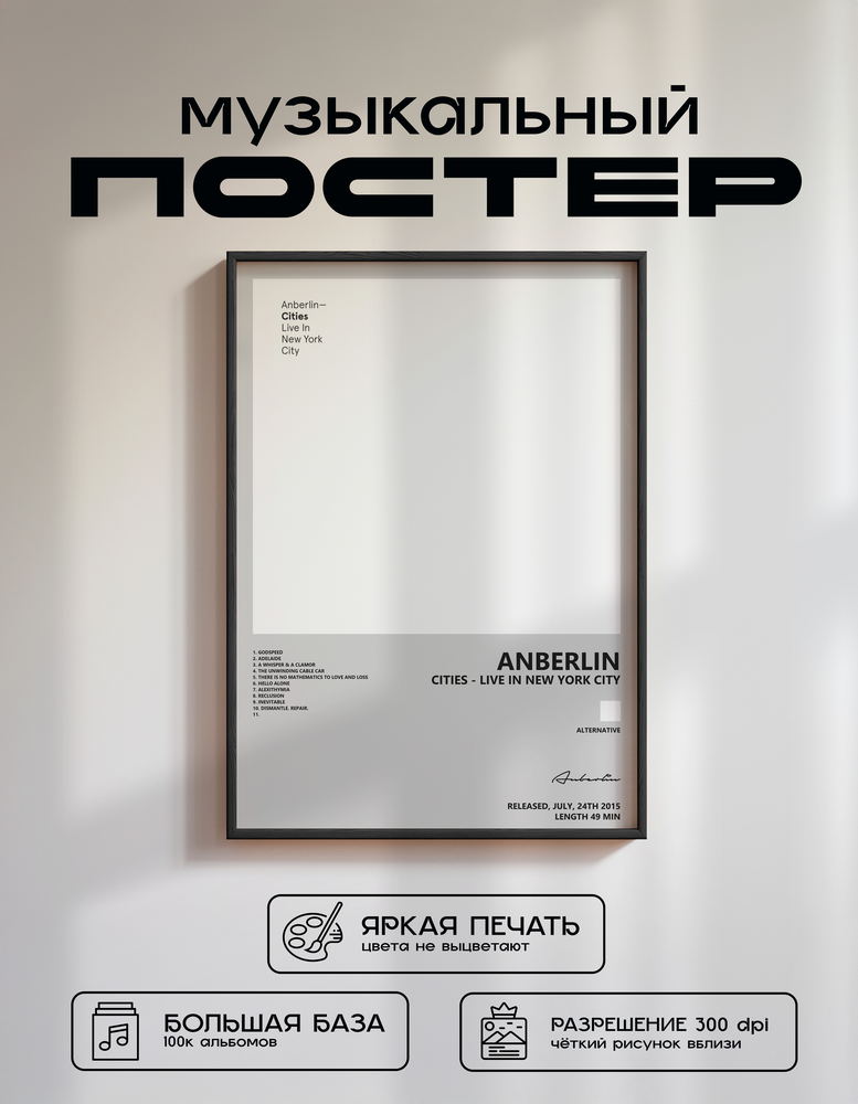 Music poster: Anberlin - Cities - Live in New York City
