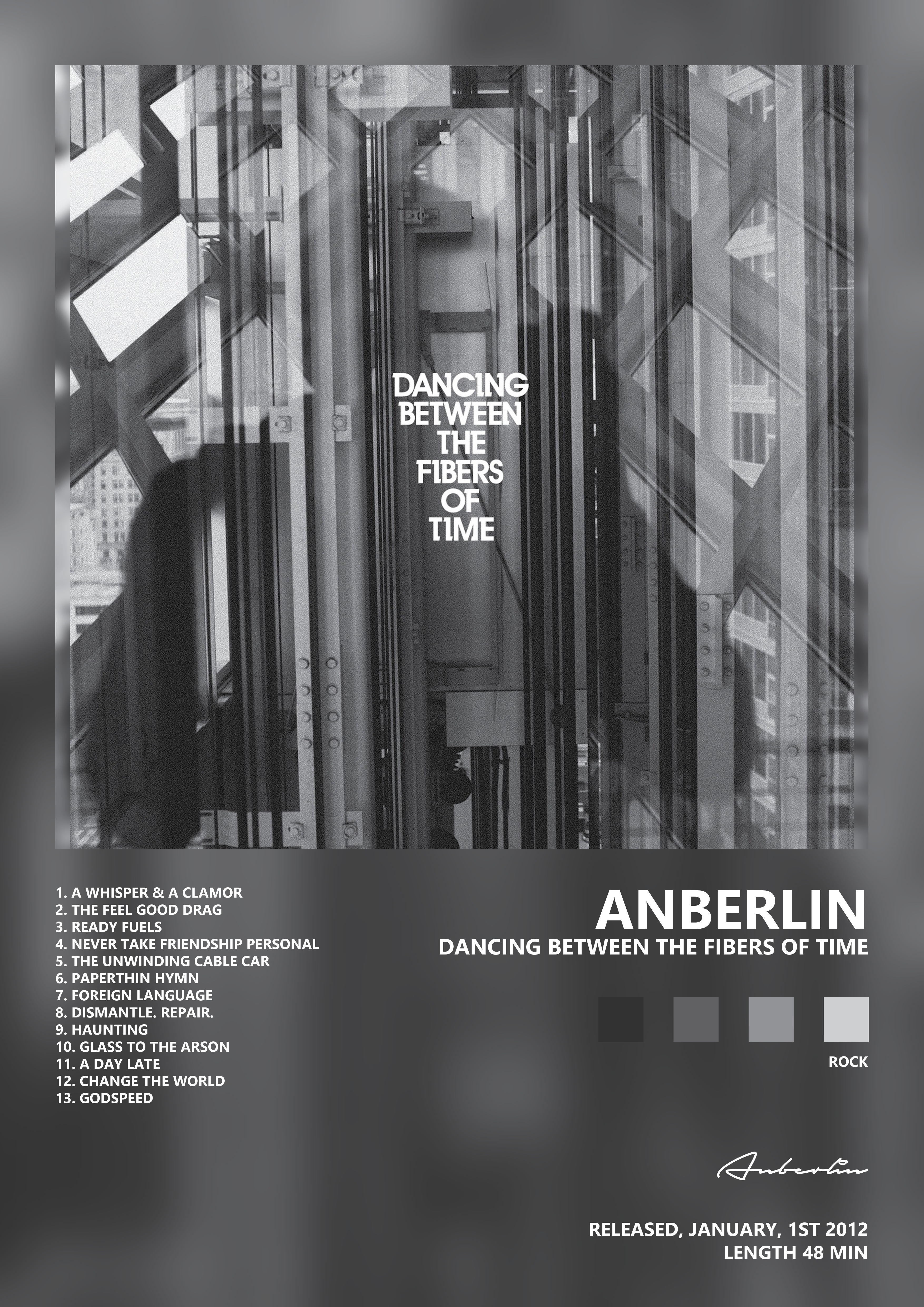 Music poster: Anberlin - Dancing Between the Fibers of Time