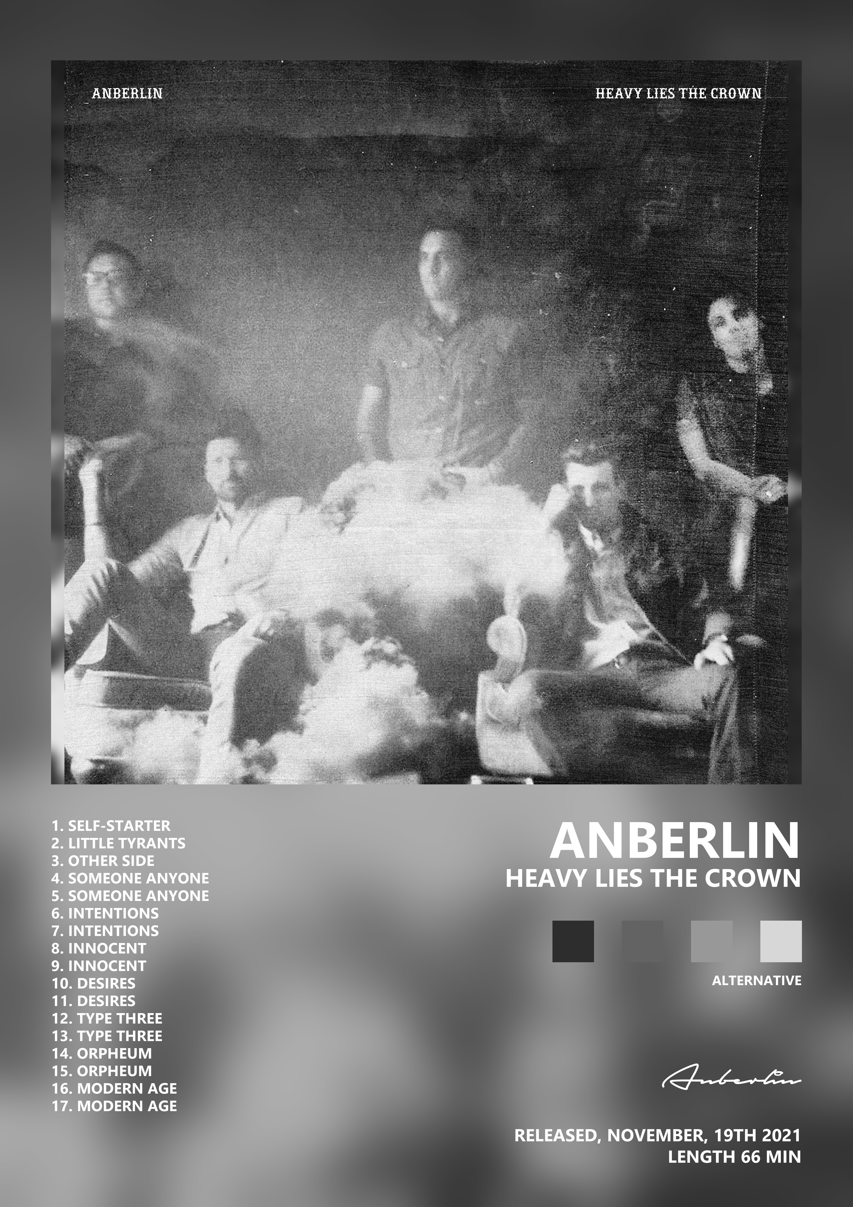 Music poster: Anberlin - Heavy Lies the Crown