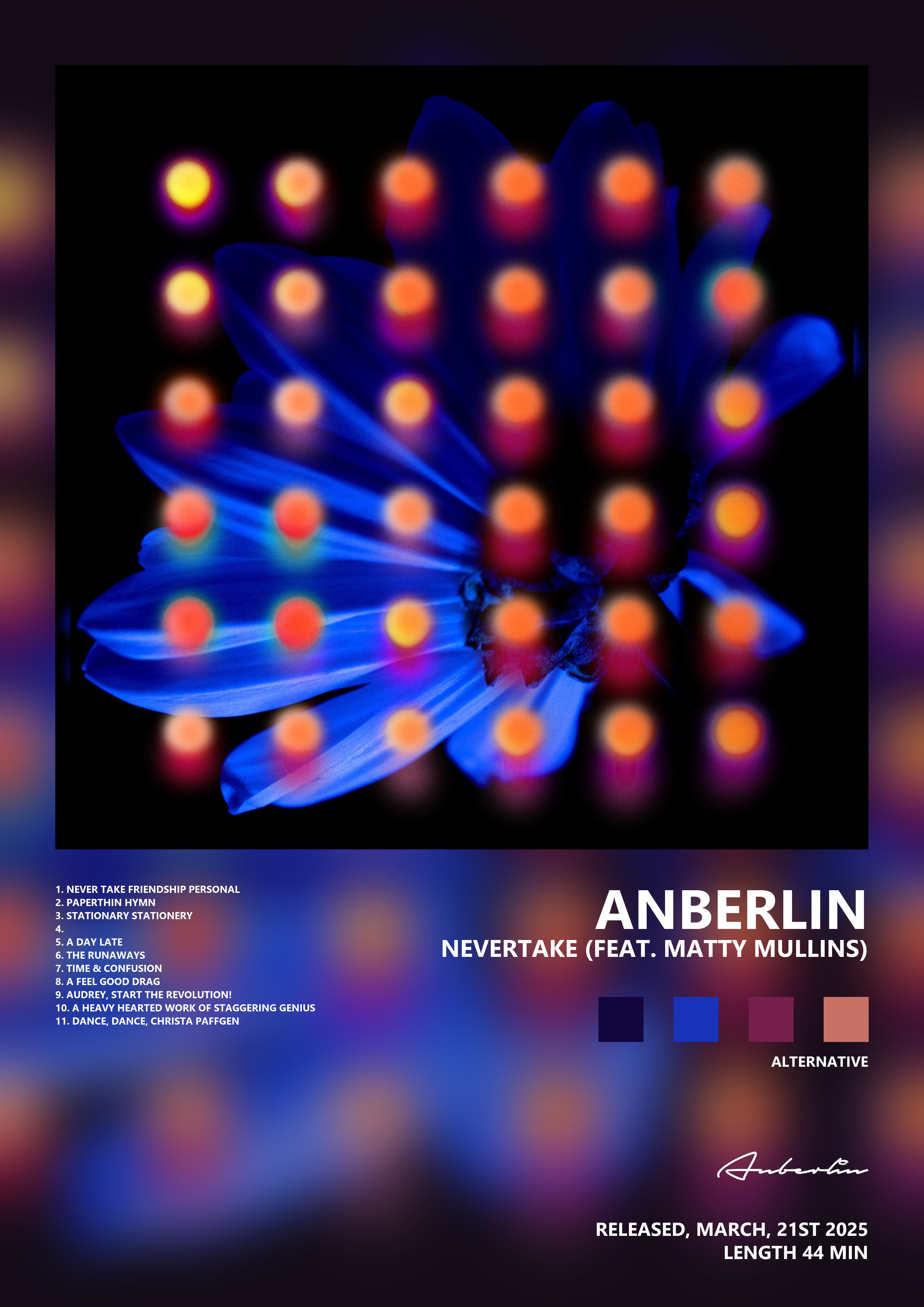 Music poster: Anberlin - Nevertake feat Matty Mullins