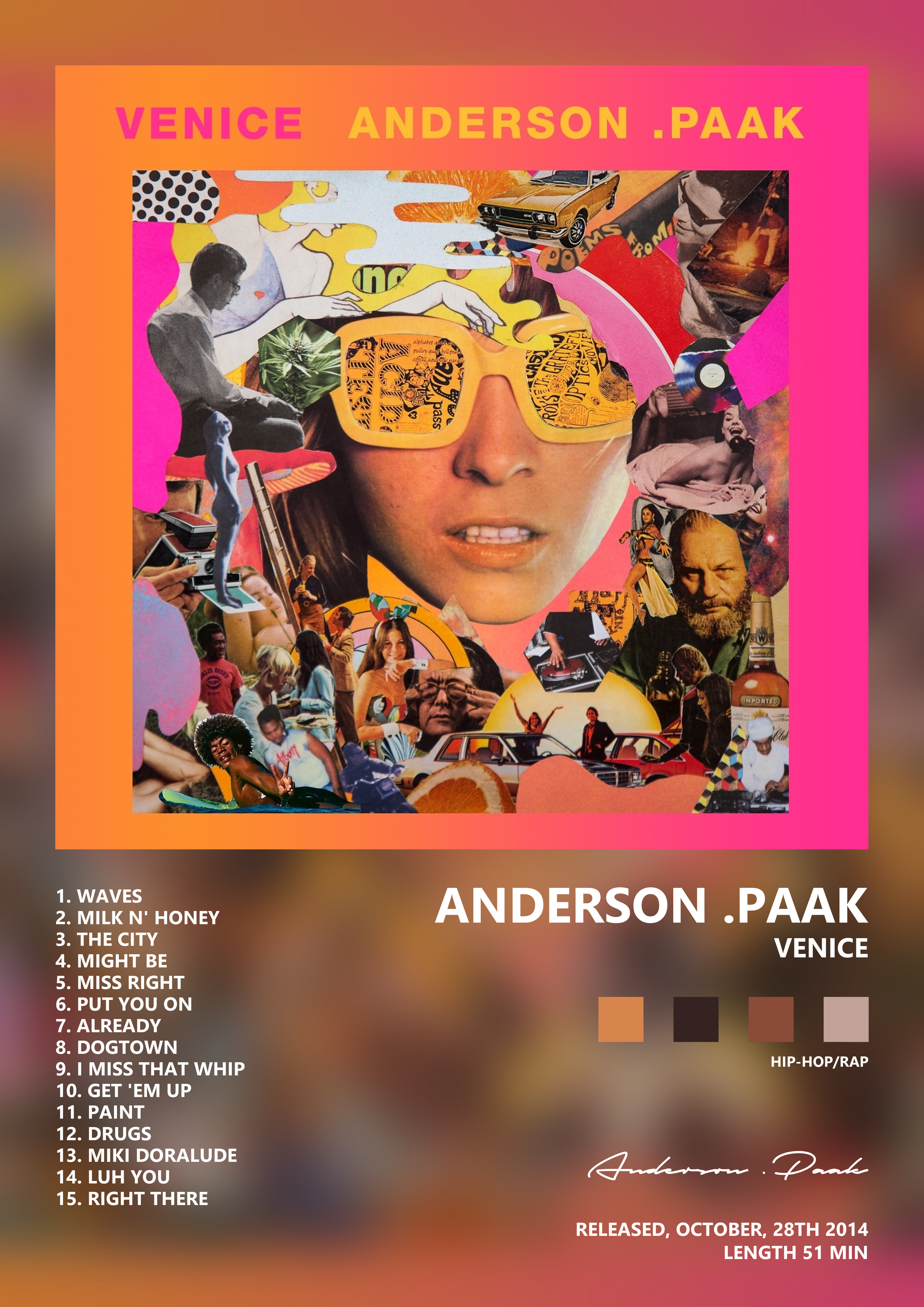 Music poster: Anderson Paak - Venice