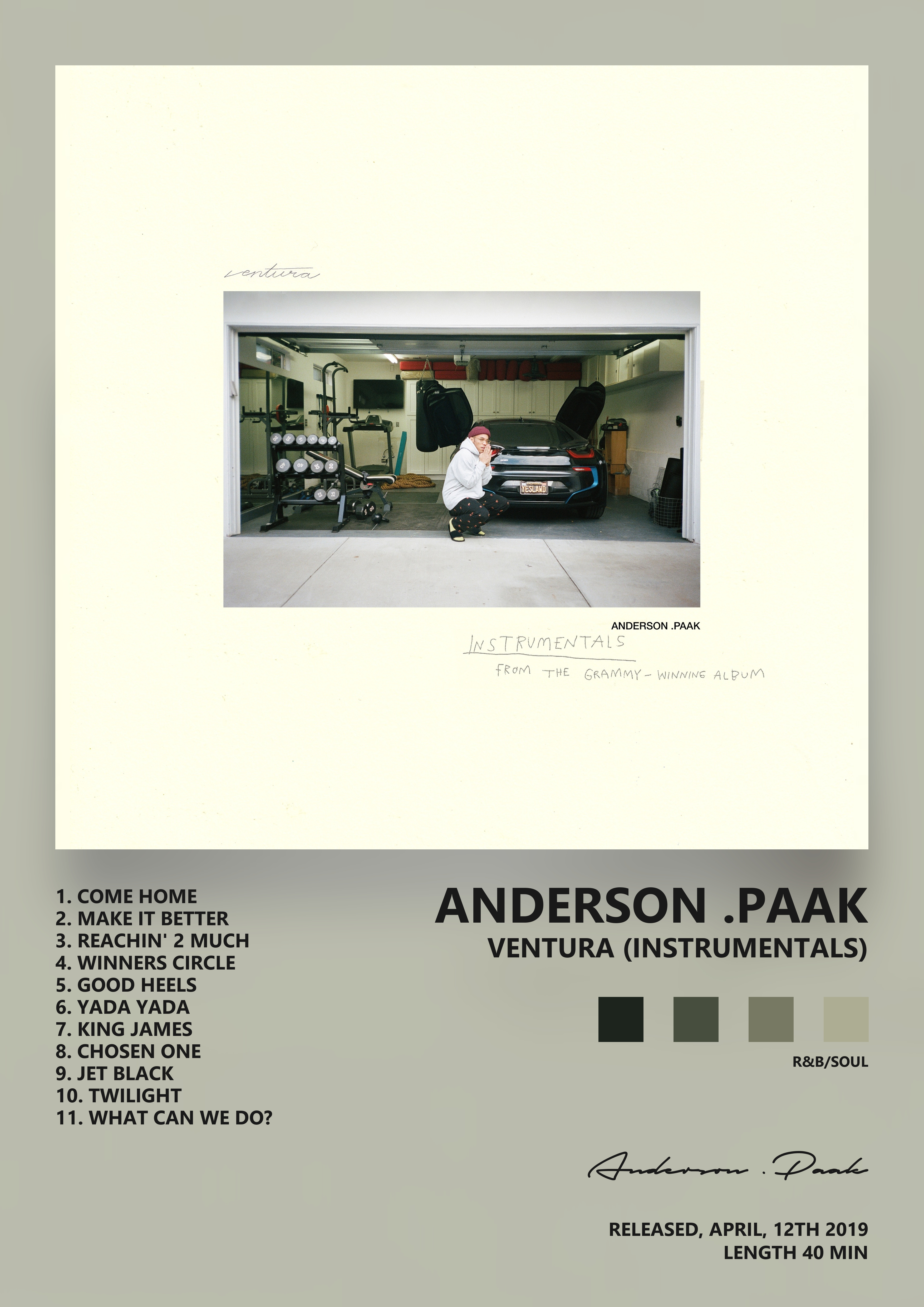 Music poster: Anderson Paak - Ventura Instrumentals