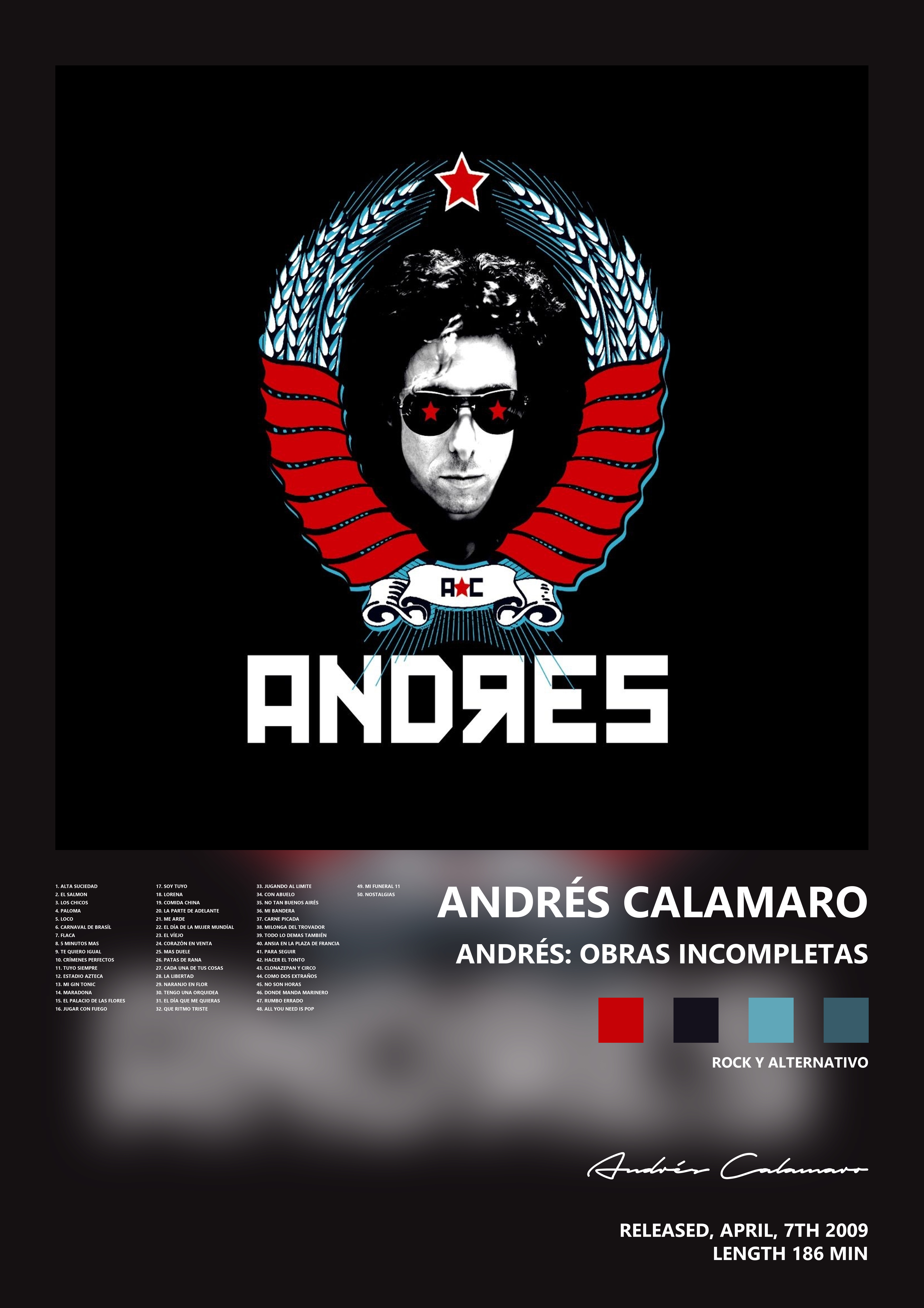 Music poster: Andrés Calamaro - Andrés Obras Incompletas