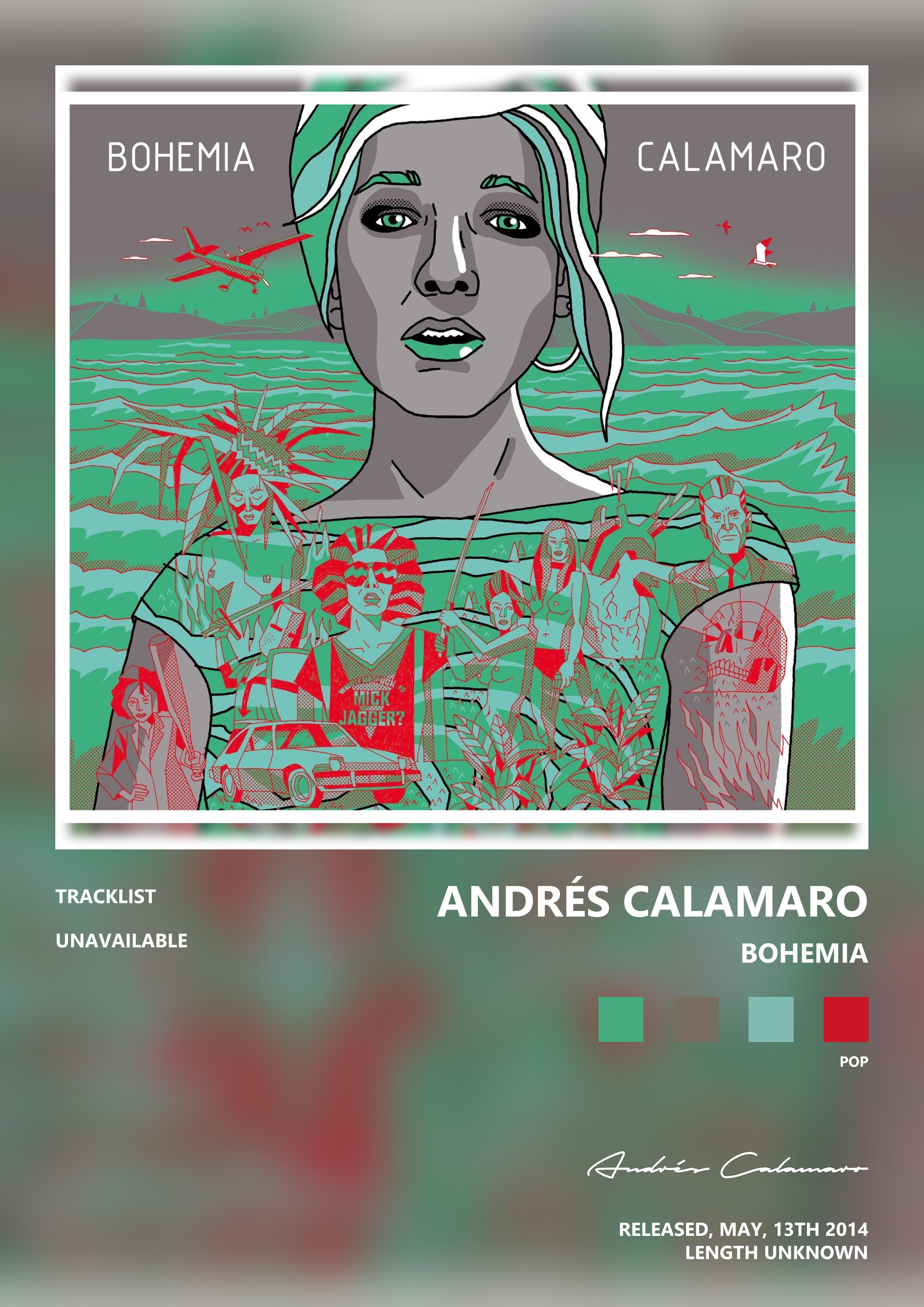 Music poster: Andrés Calamaro - Bohemia