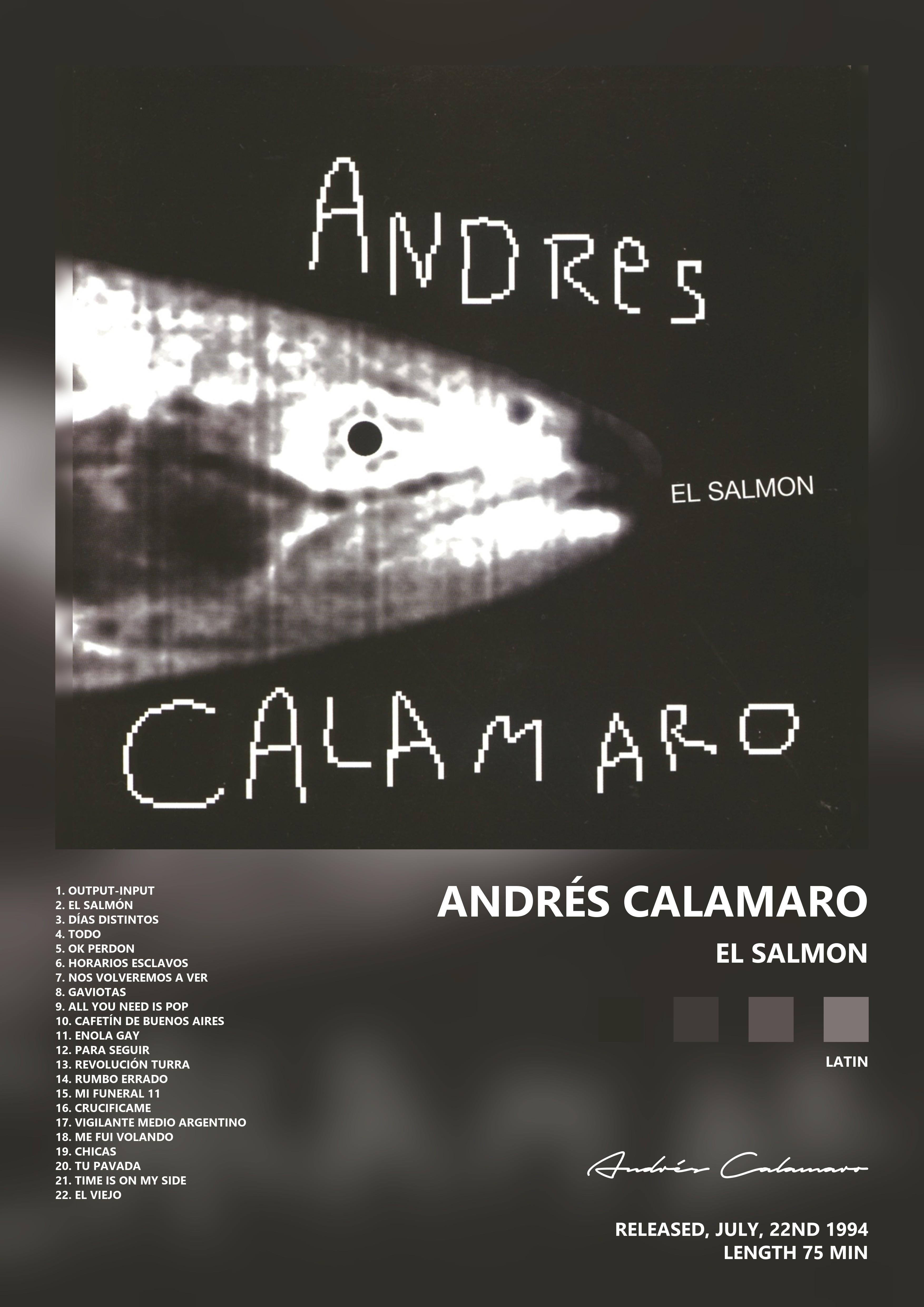 Music poster: Andrés Calamaro - El Salmon