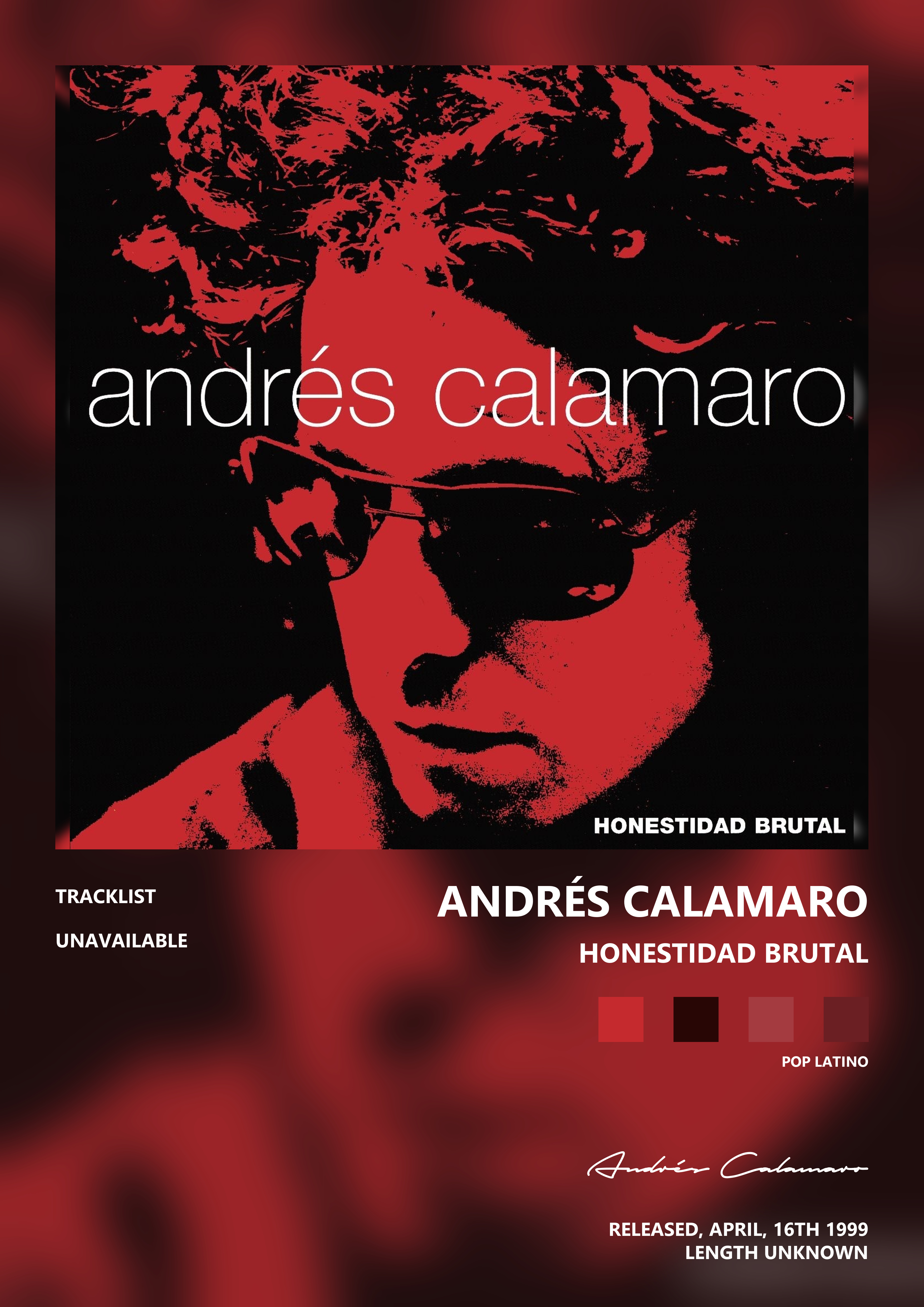 Music poster: Andrés Calamaro - Honestidad Brutal
