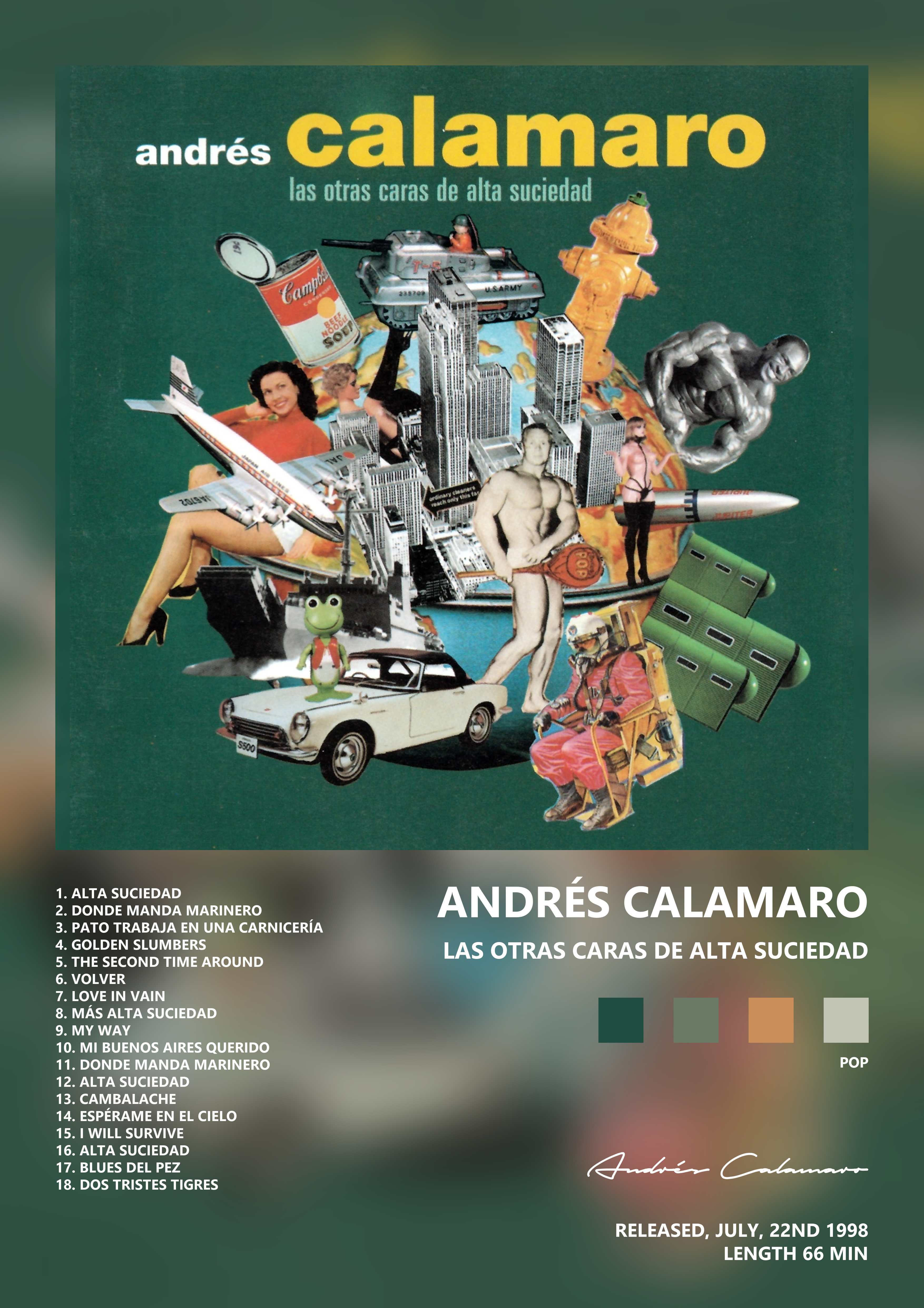Music poster: Andrés Calamaro - Las otras caras de alta suciedad