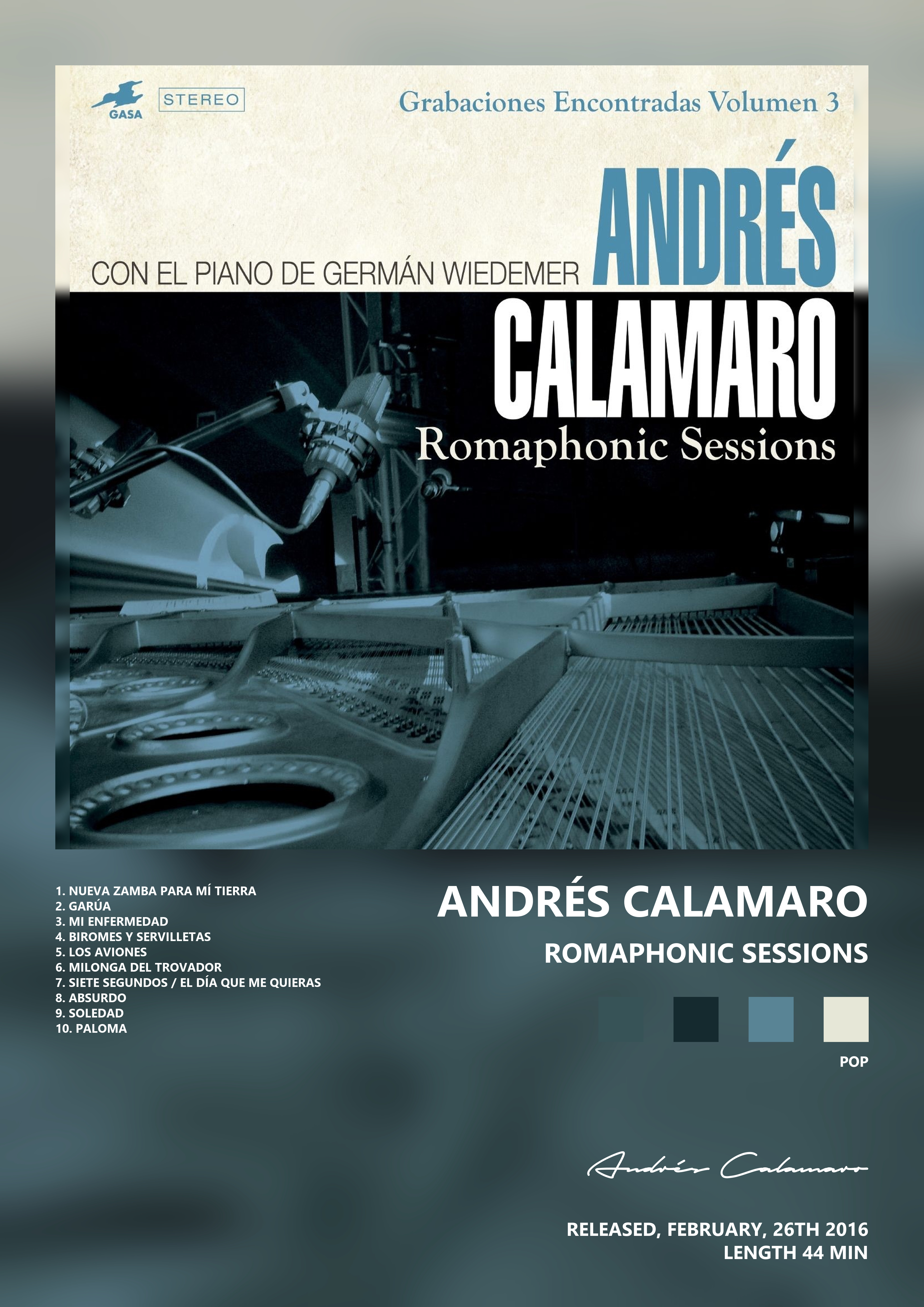 Music poster: Andrés Calamaro - Romaphonic Sessions