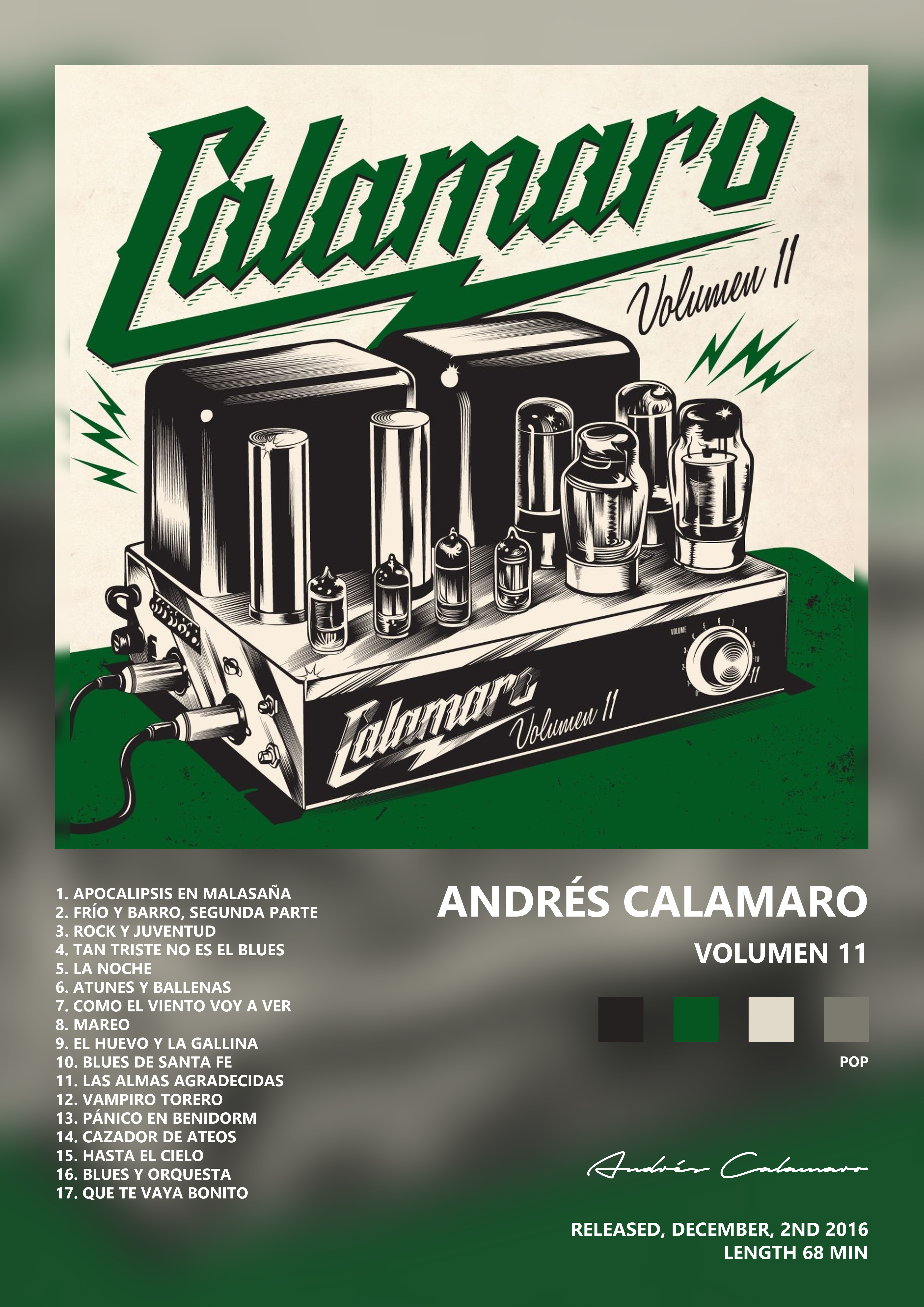 Music poster: Andrés Calamaro - Volumen 11