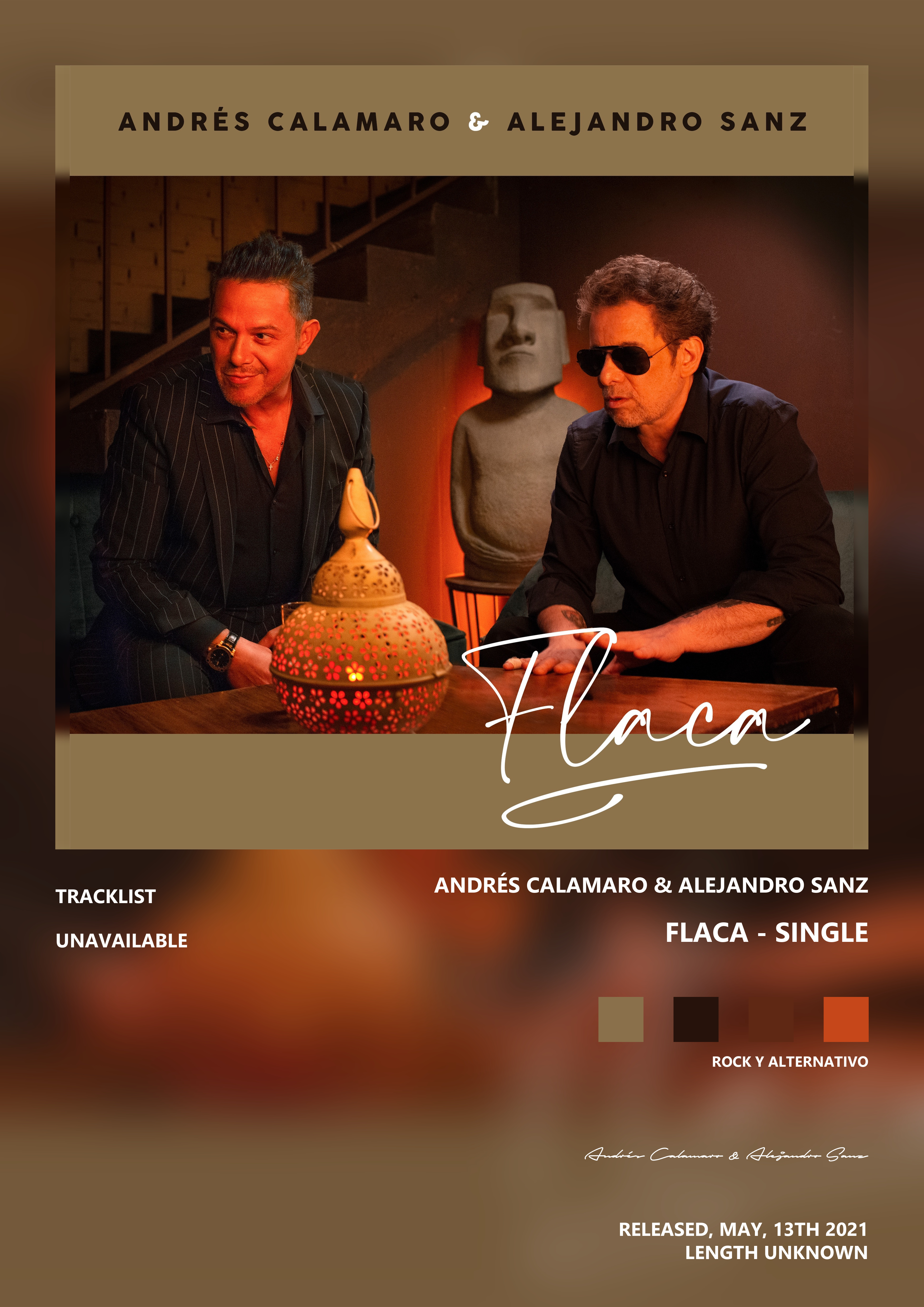 Music poster: Andrés Calamaro Alejandro Sanz - Flaca - Single