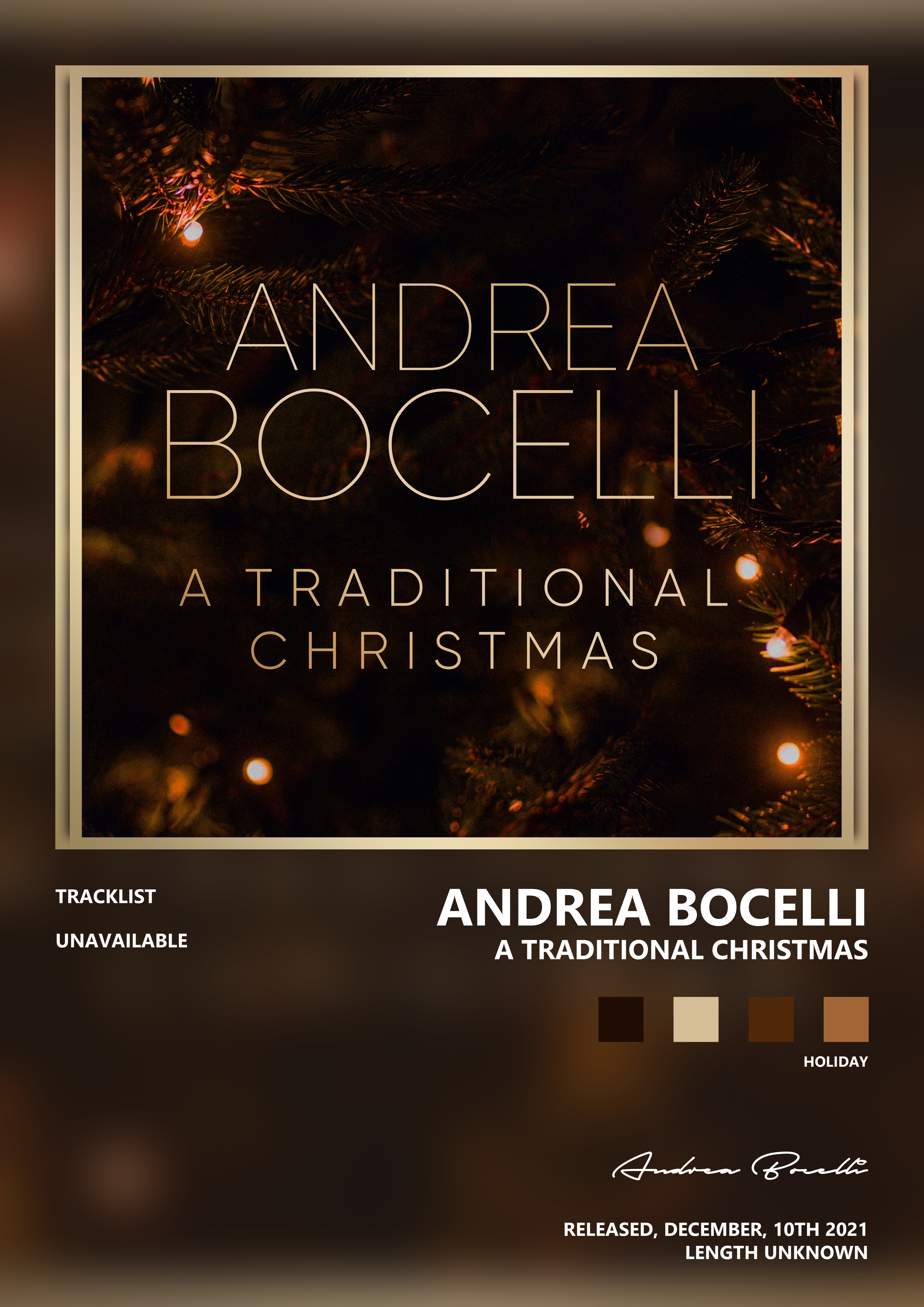 Music poster: Andrea Bocelli - A Traditional Christmas
