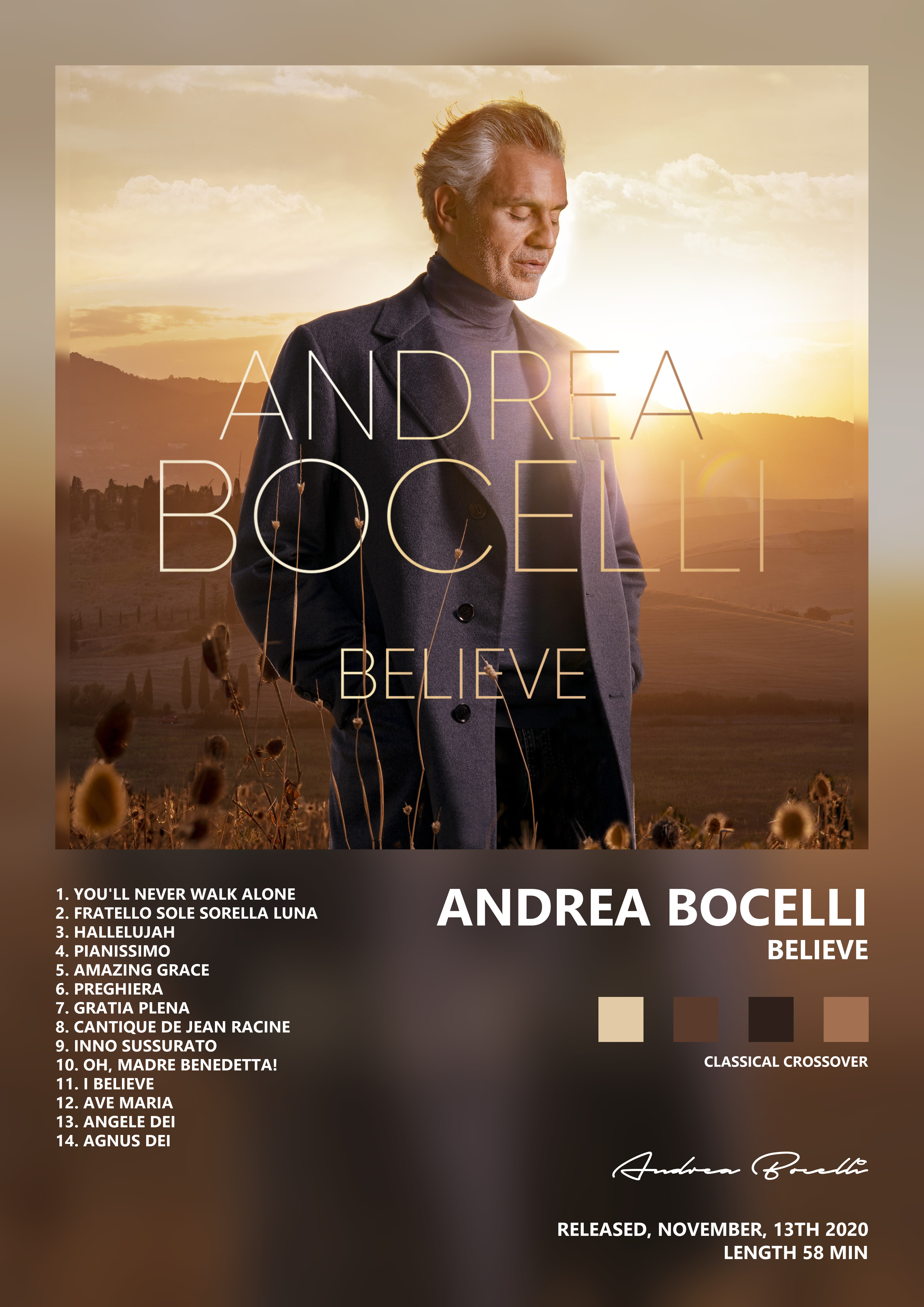 Music poster: Andrea Bocelli - Believe