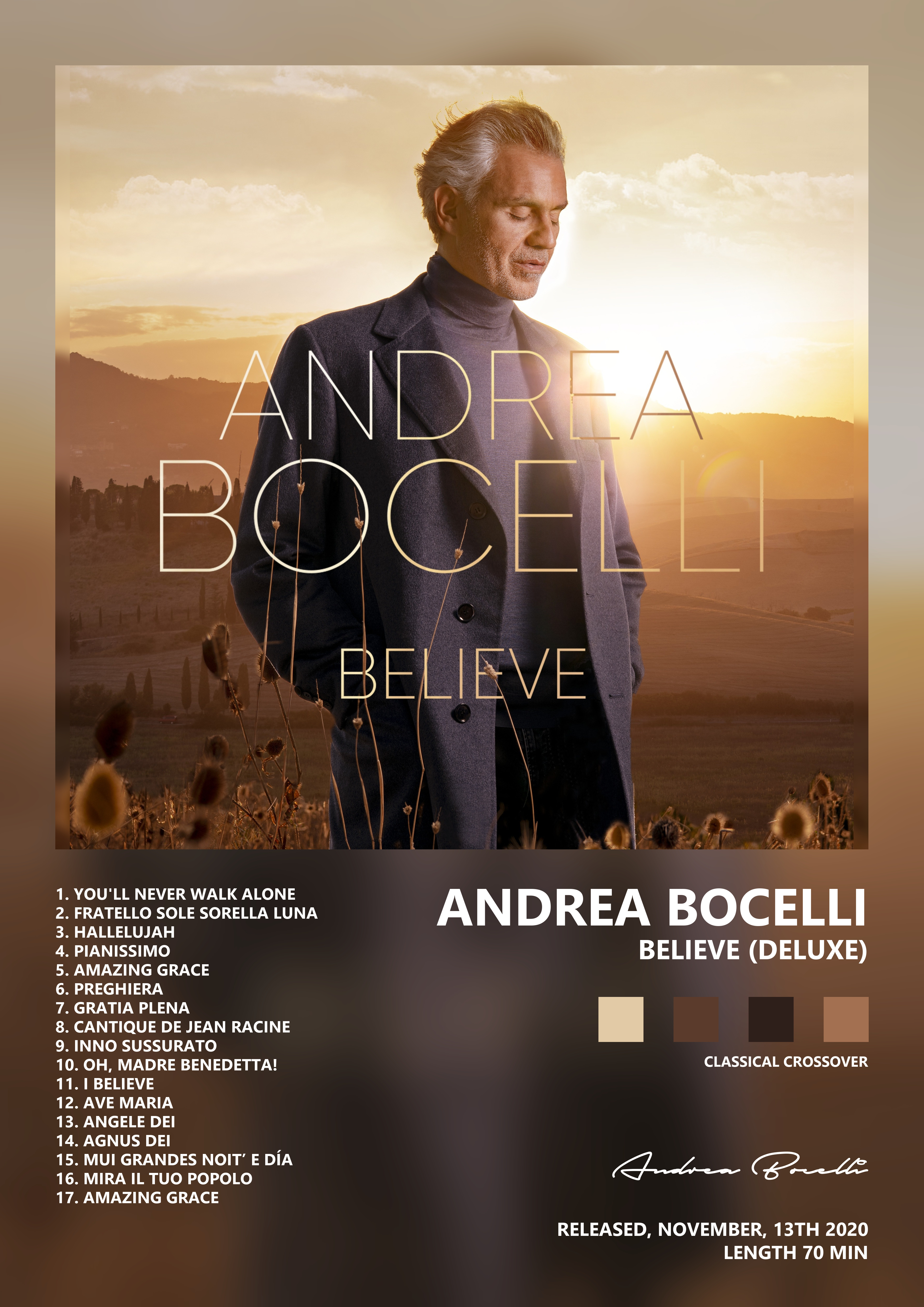 Music poster: Andrea Bocelli - Believe Deluxe
