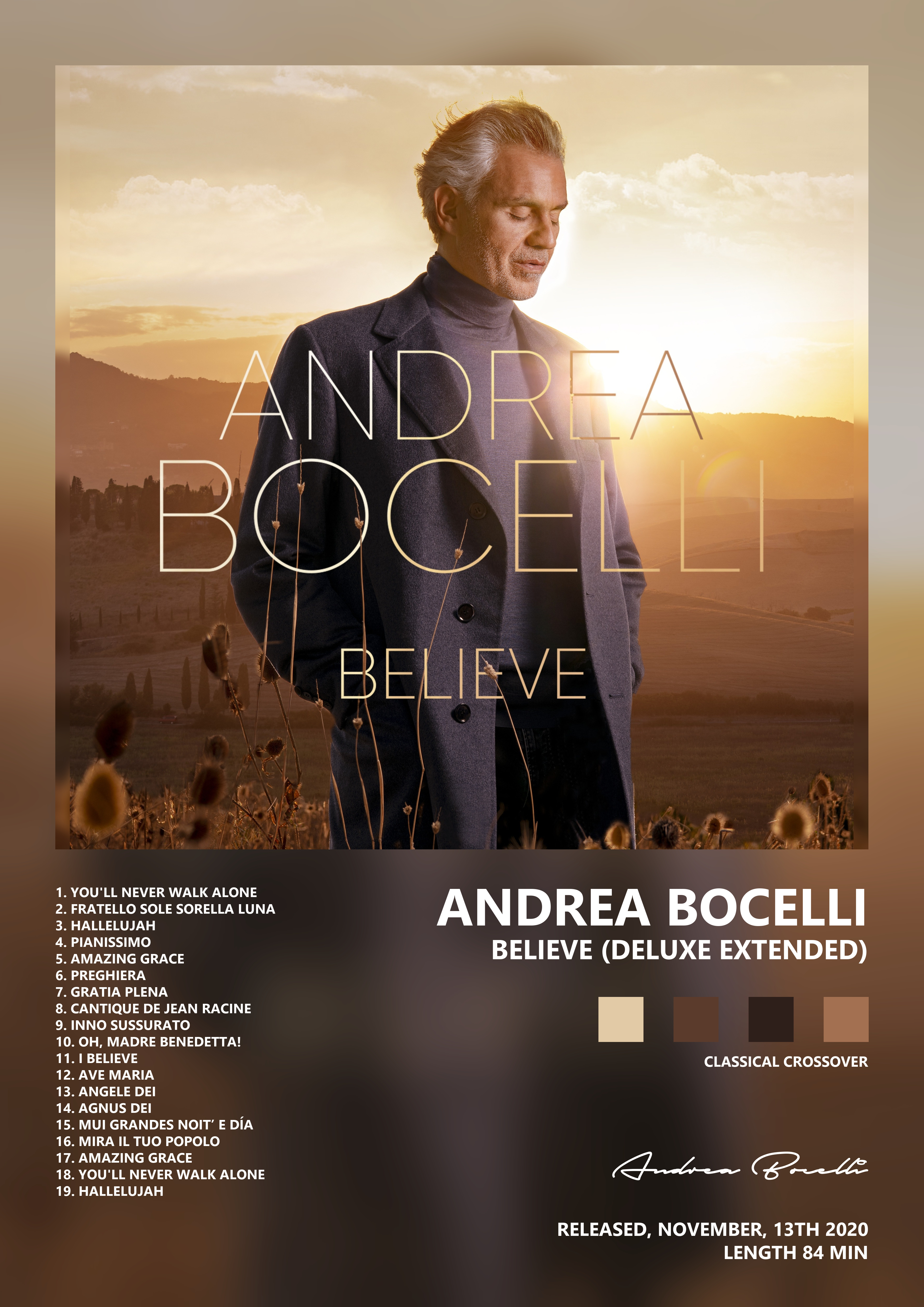Music poster: Andrea Bocelli - Believe Deluxe Extended