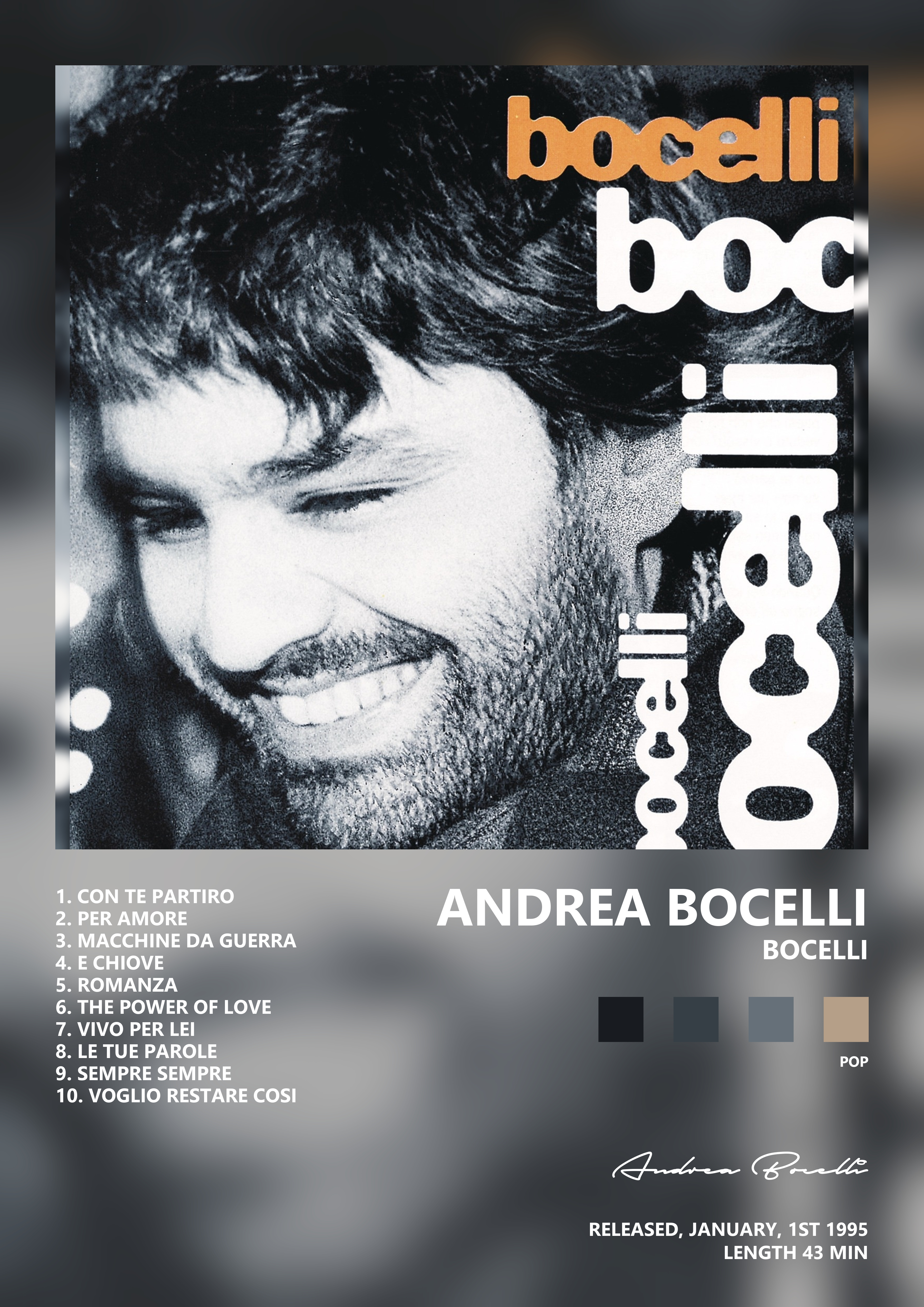 Music poster: Andrea Bocelli - Bocelli