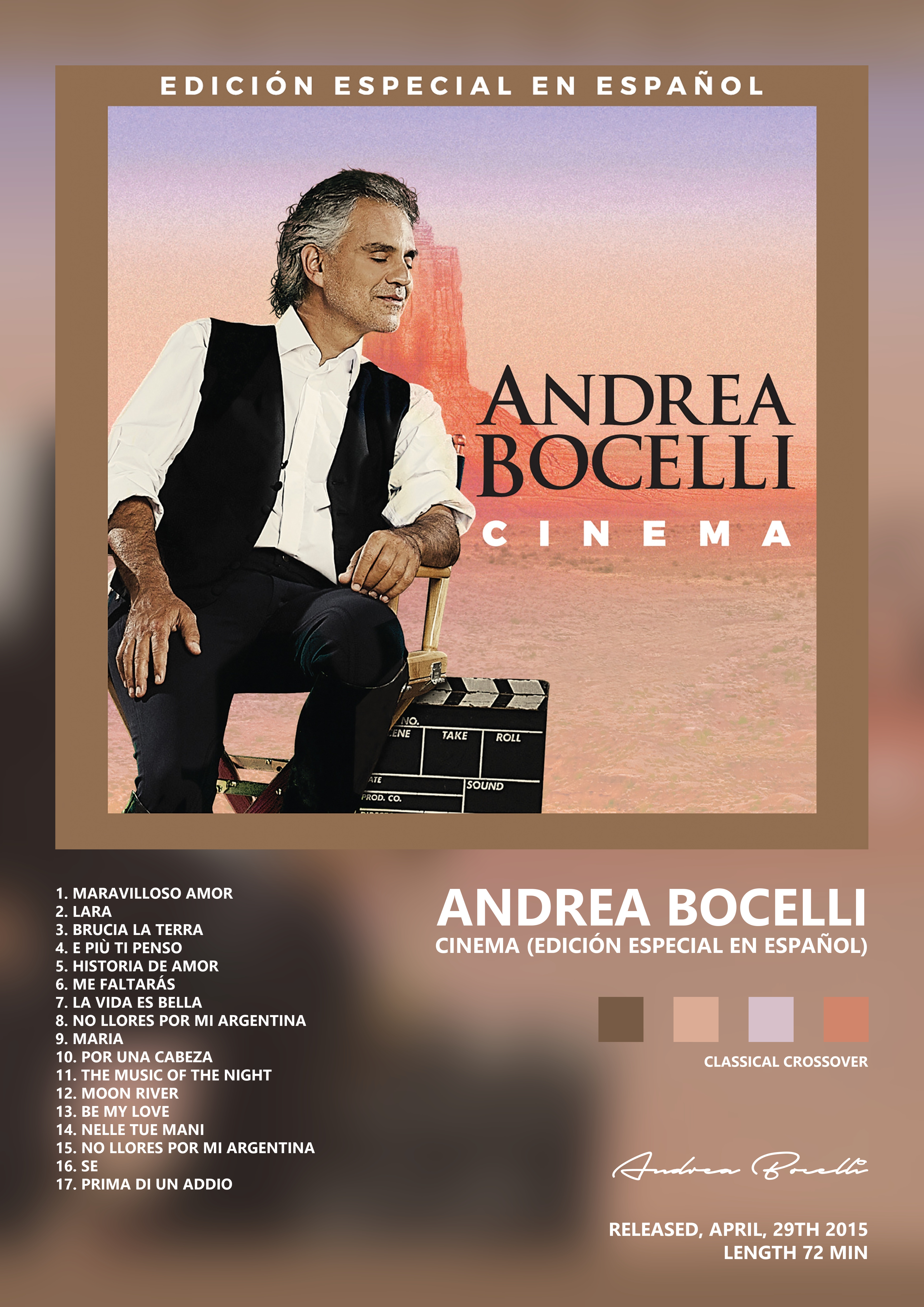 Music poster: Andrea Bocelli - Cinema Edición Especial en Español