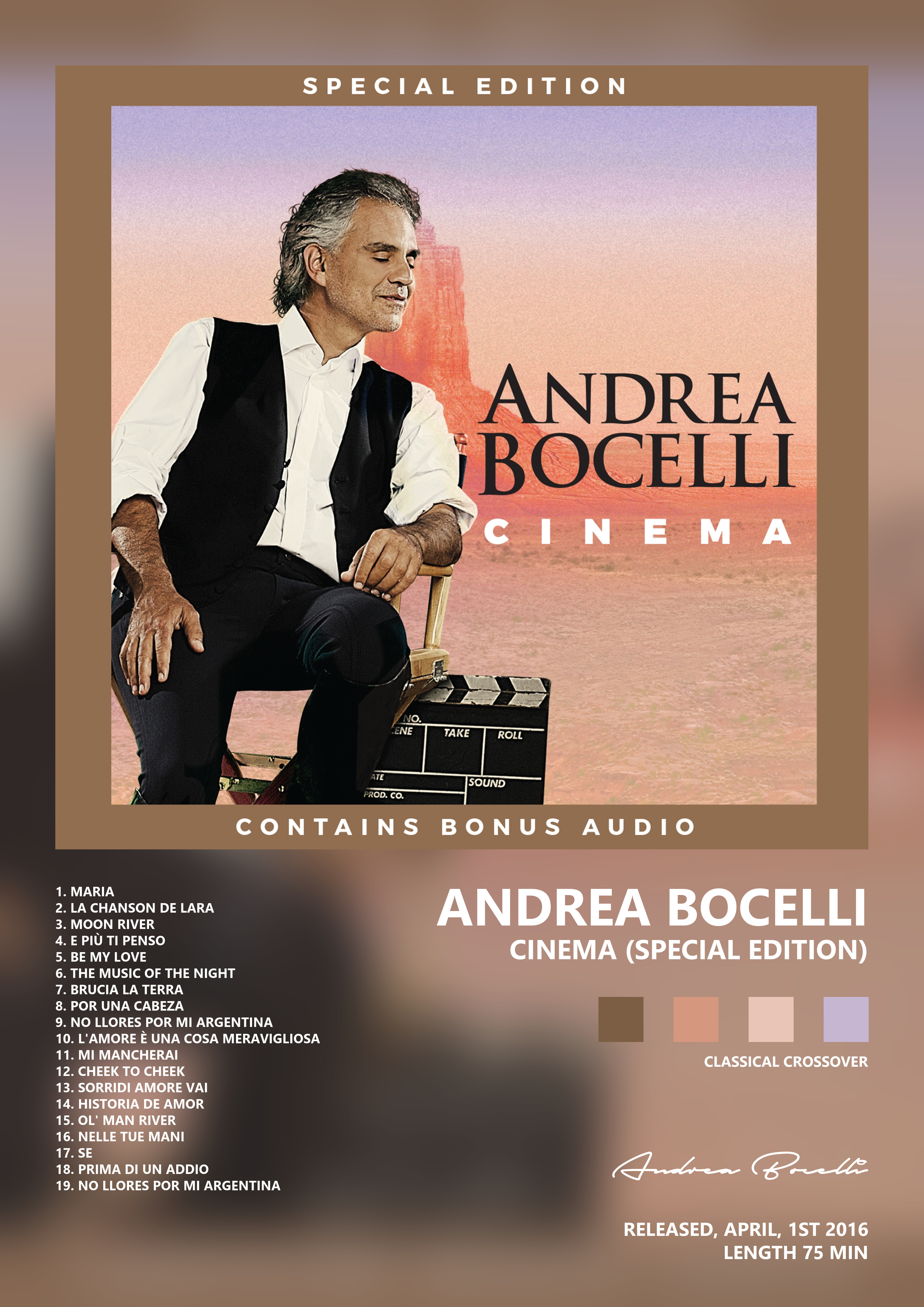 Music poster: Andrea Bocelli - Cinema Special Edition