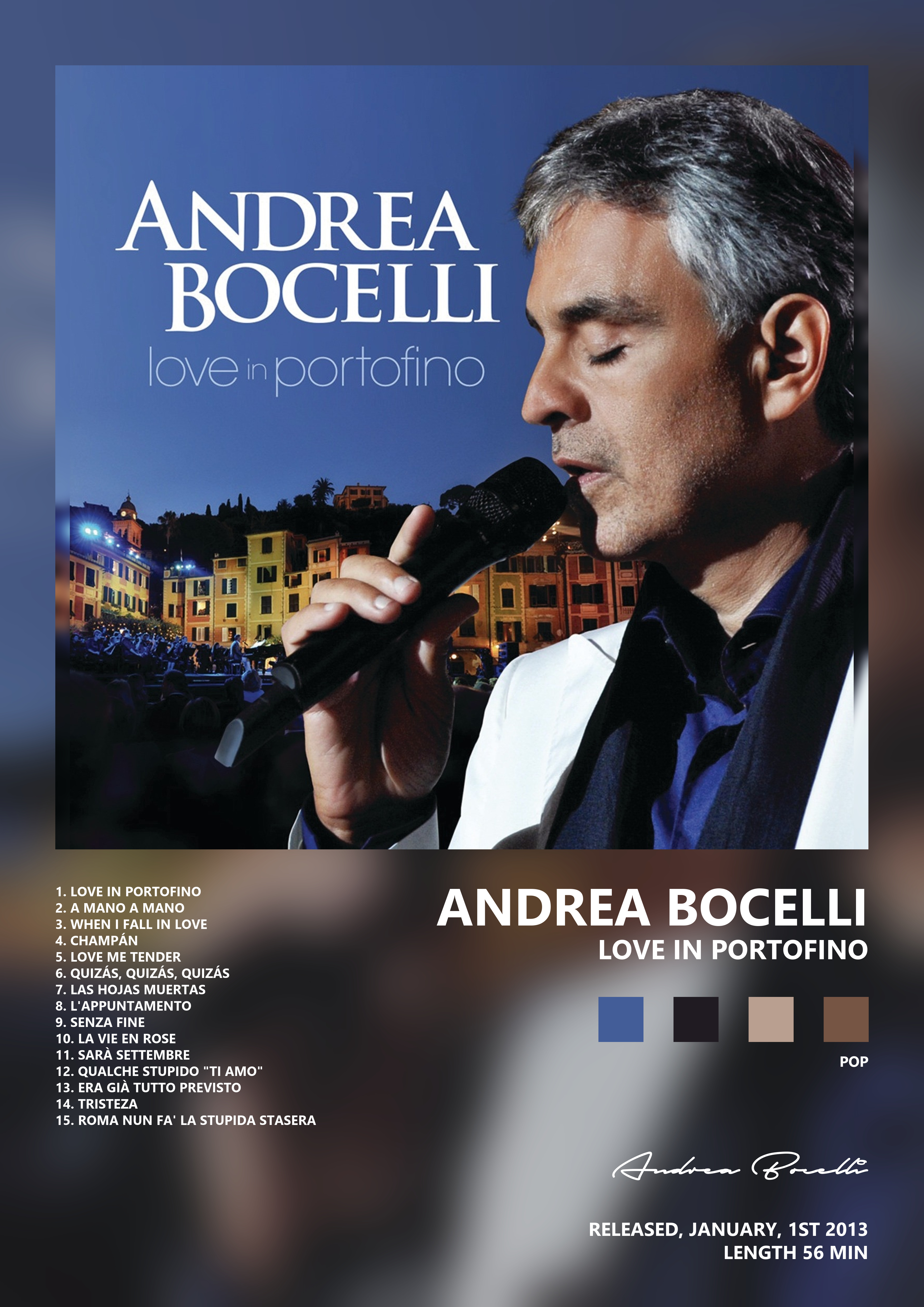 Music poster: Andrea Bocelli - Love In Portofino