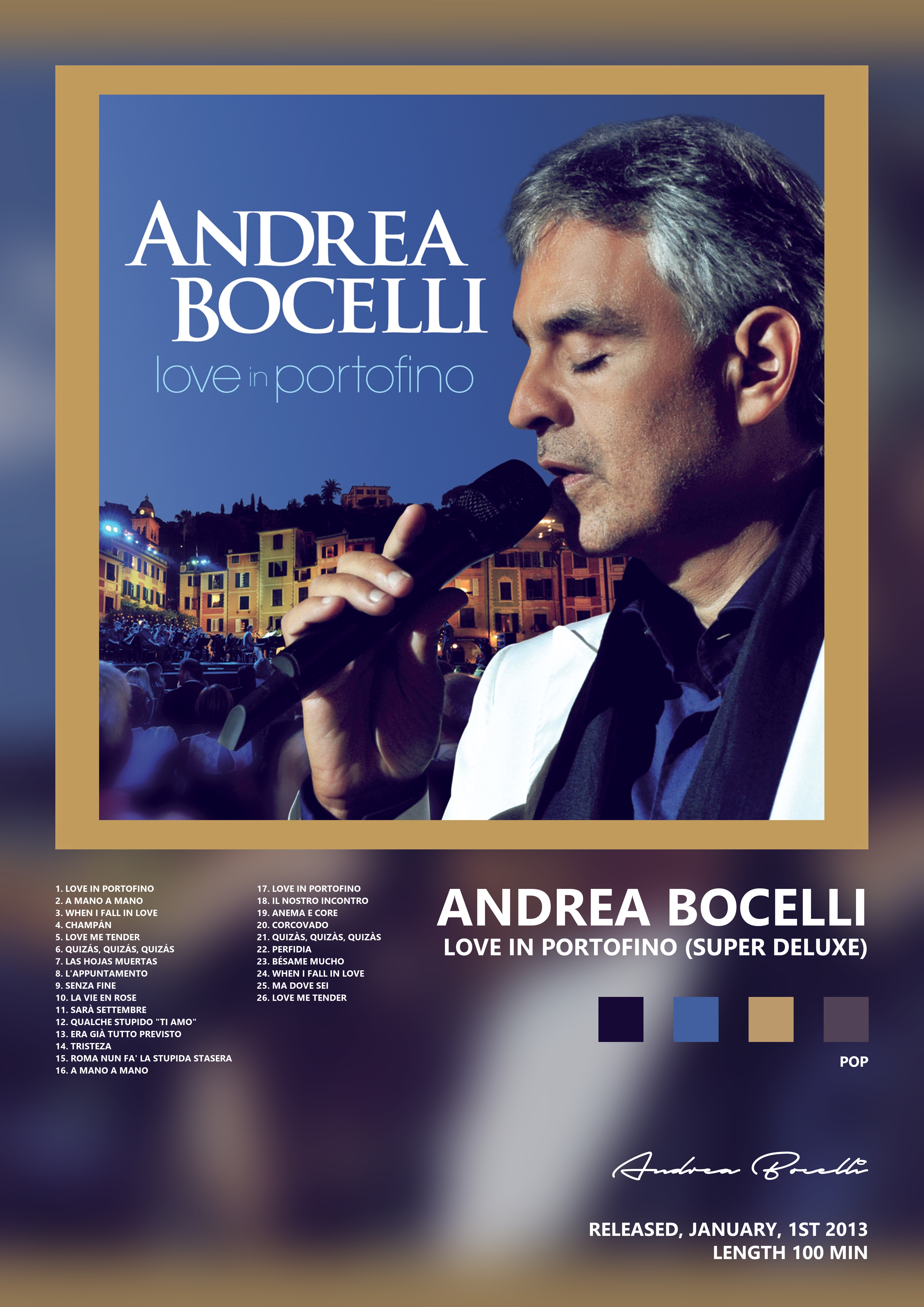 Music poster: Andrea Bocelli - Love In Portofino Super Deluxe
