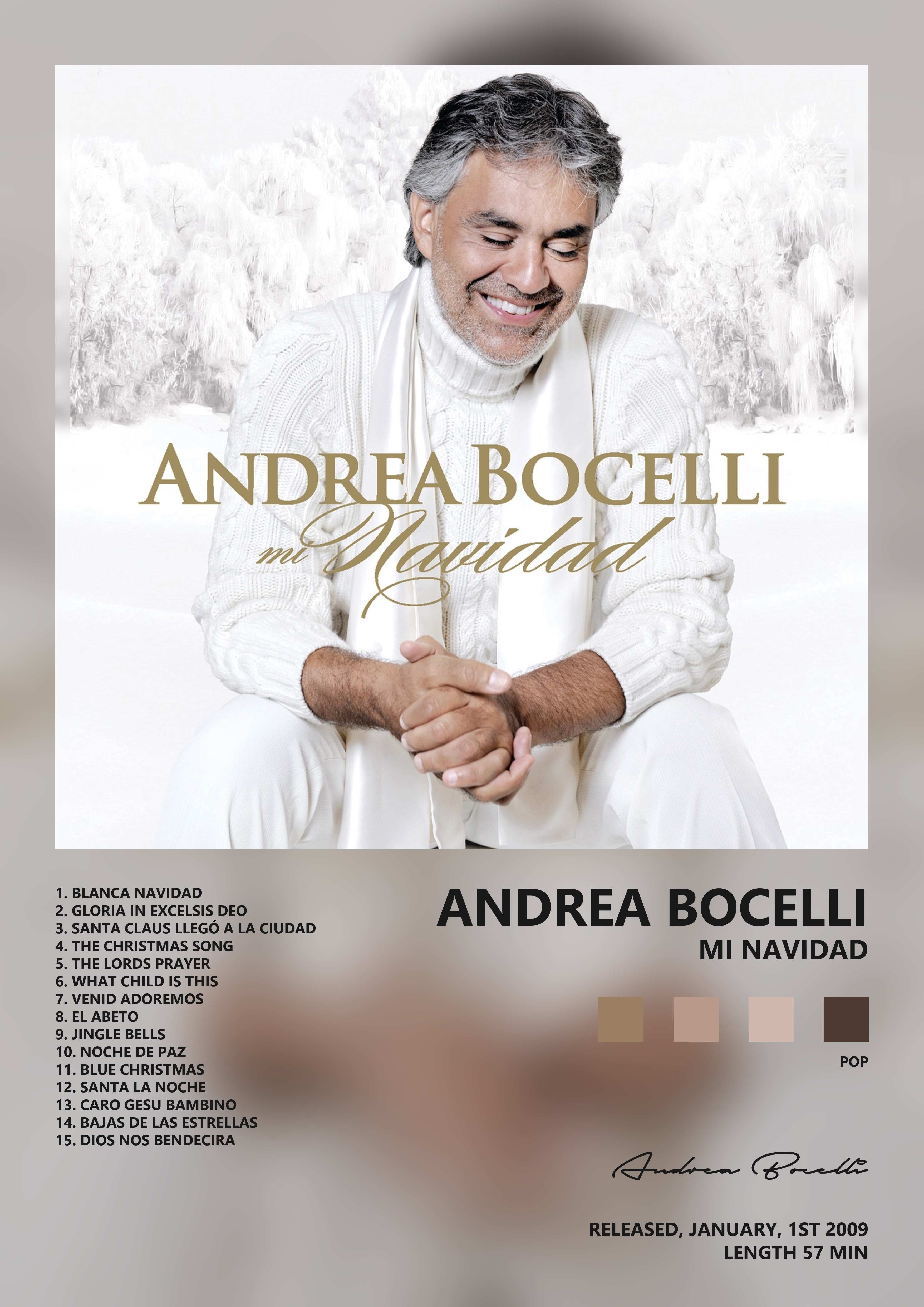 Music poster: Andrea Bocelli - Mi Navidad