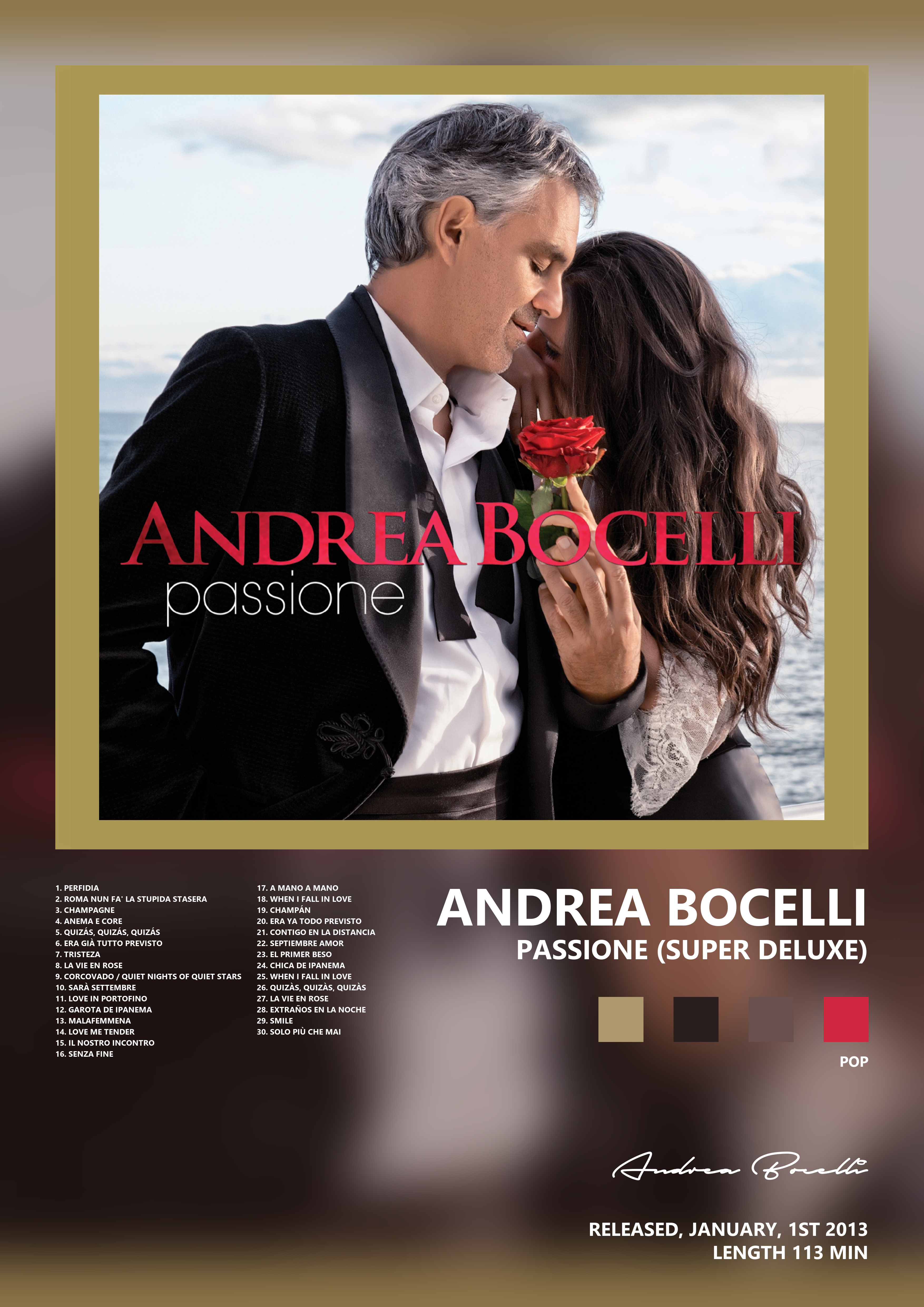 Music poster: Andrea Bocelli - Passione Super Deluxe