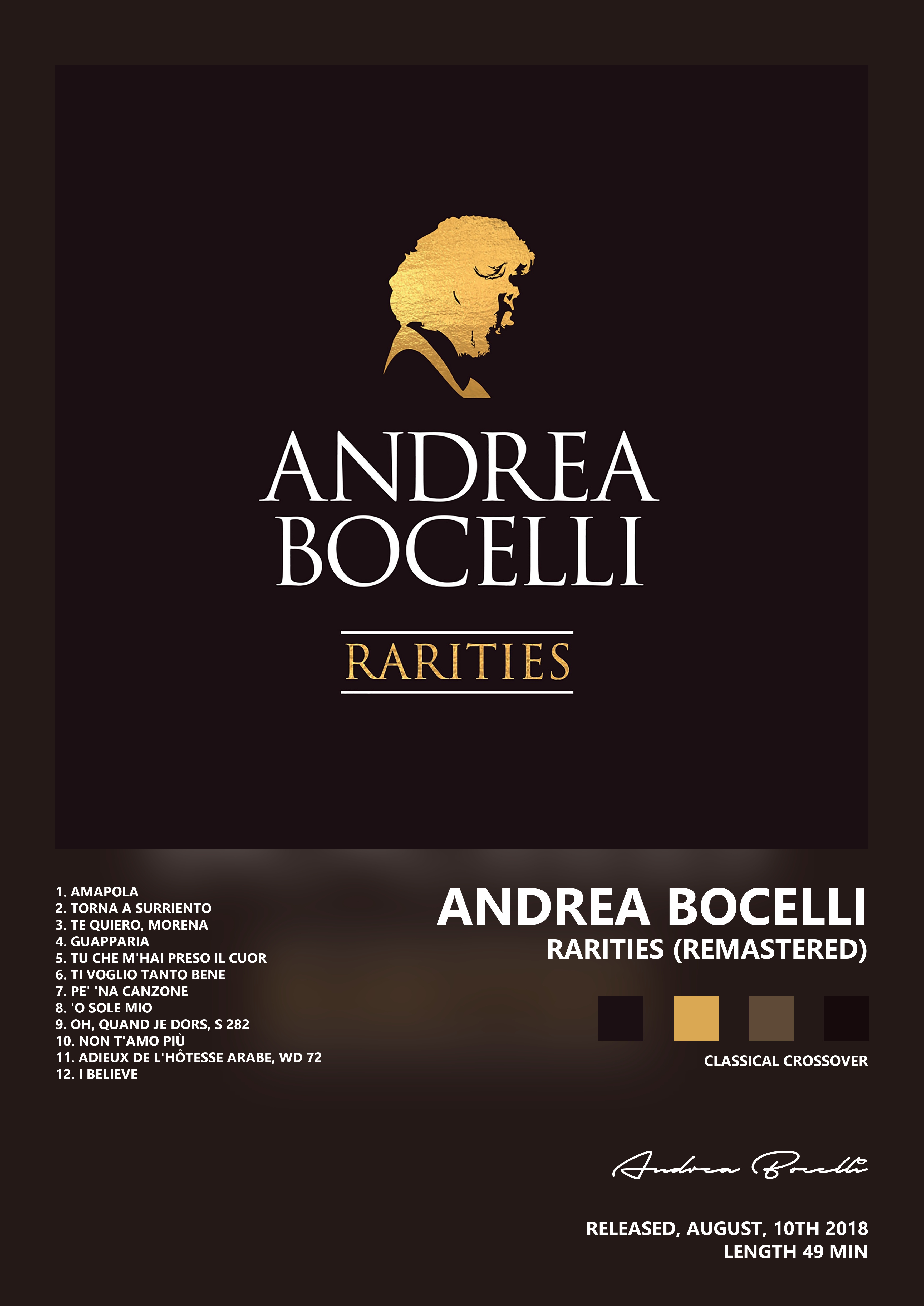 Music poster: Andrea Bocelli - Rarities Remastered