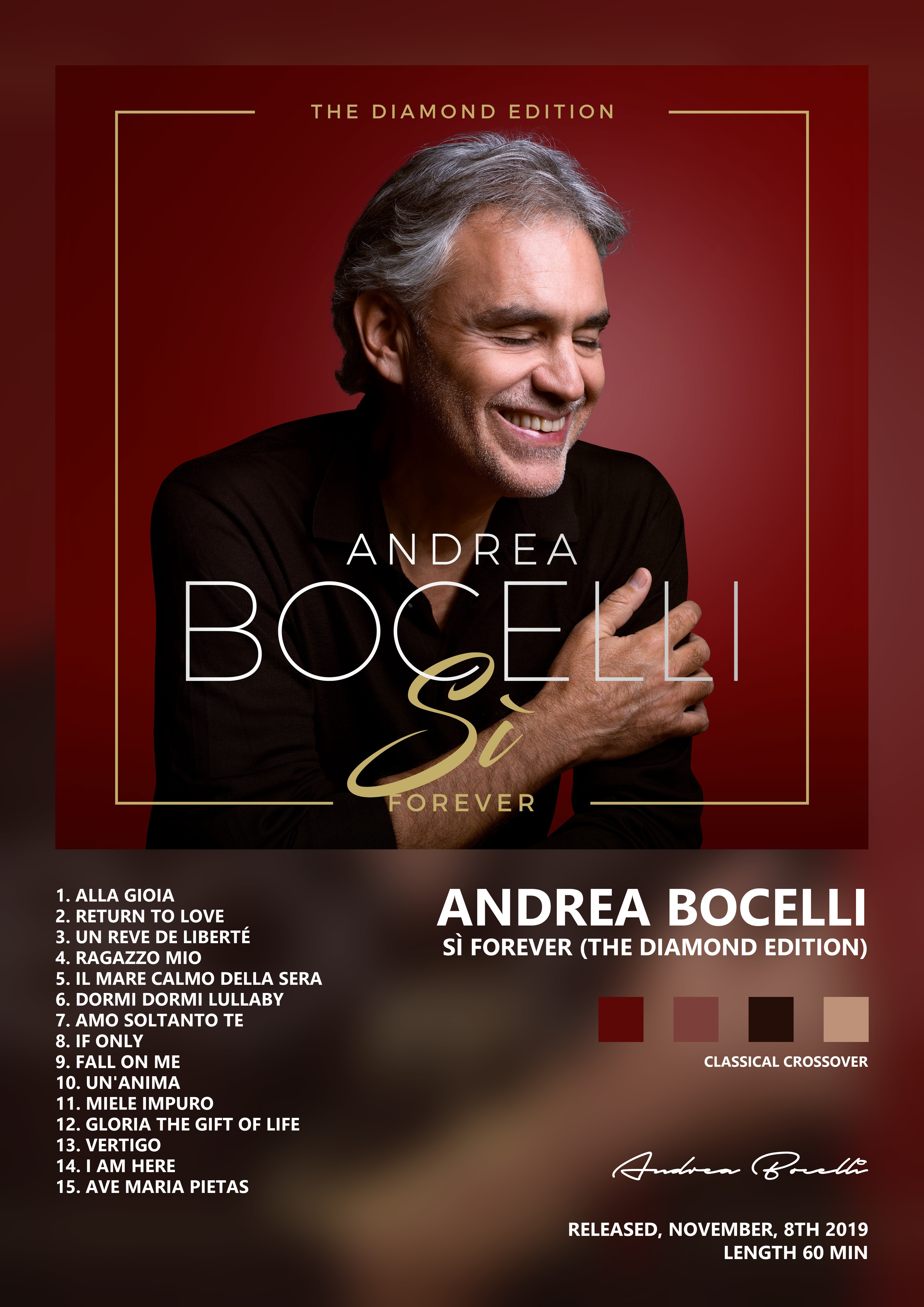Music poster: Andrea Bocelli - Sì Forever The Diamond Edition