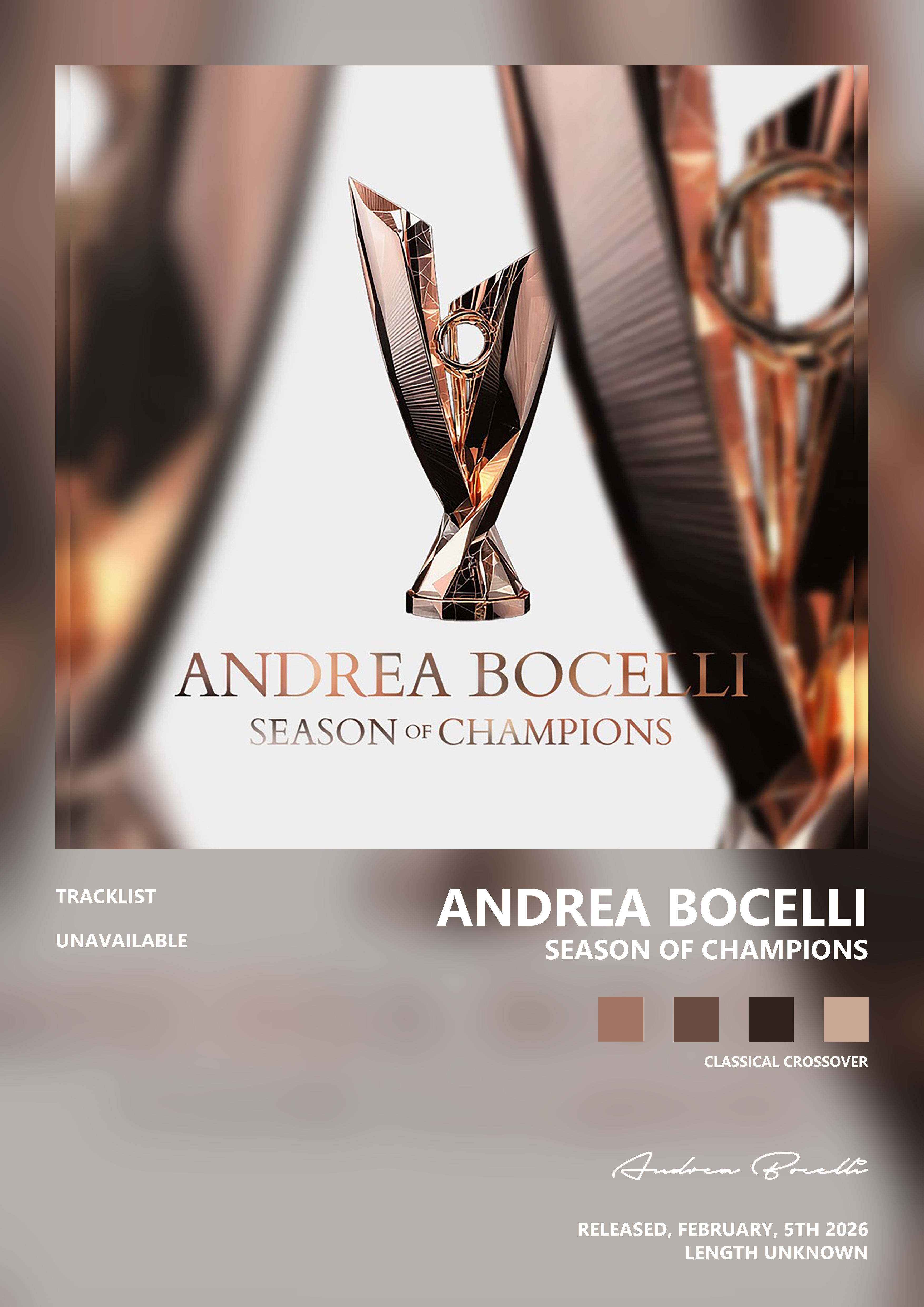 Music poster: Andrea Bocelli - Season of Champions