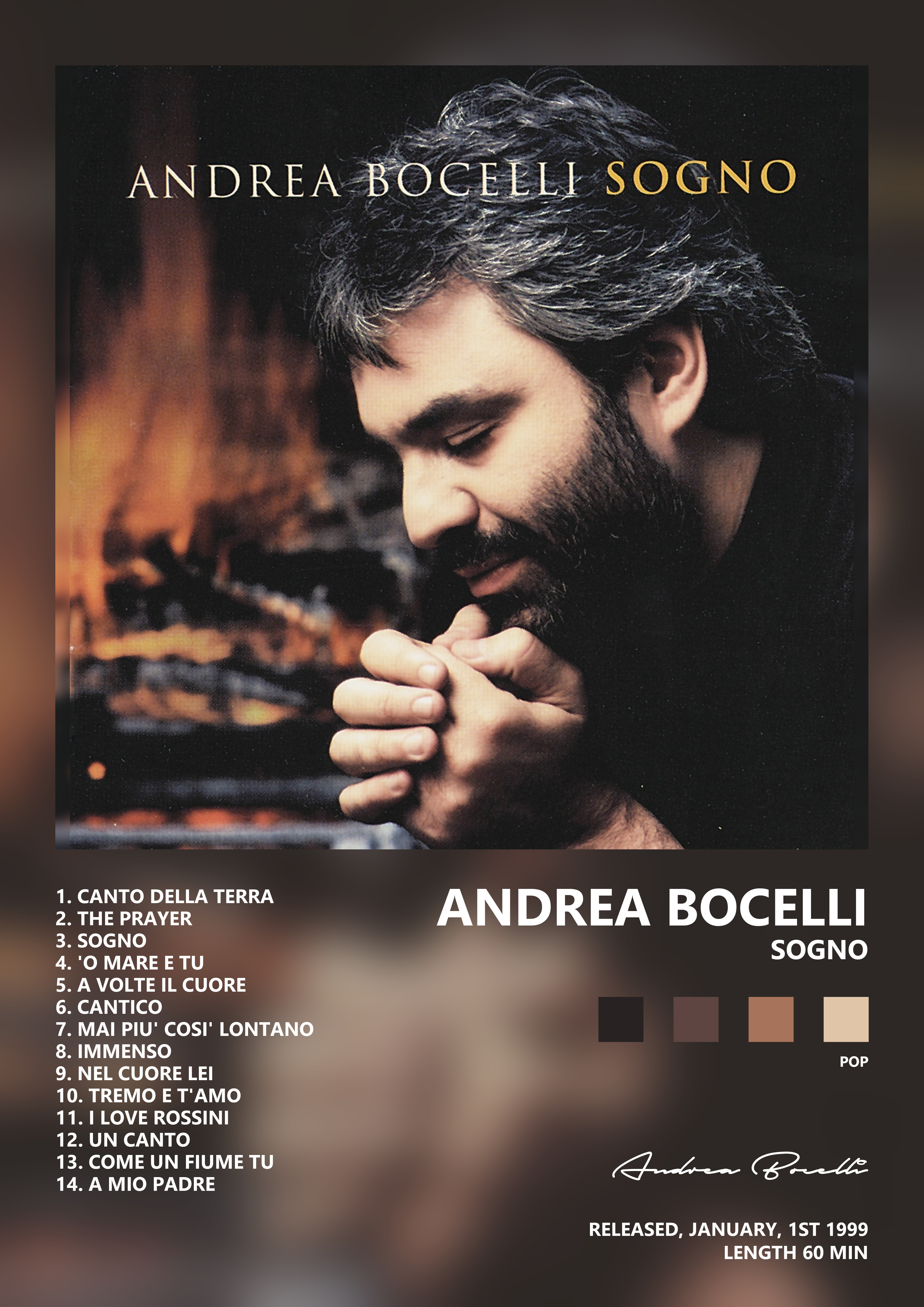 Music poster: Andrea Bocelli - Sogno