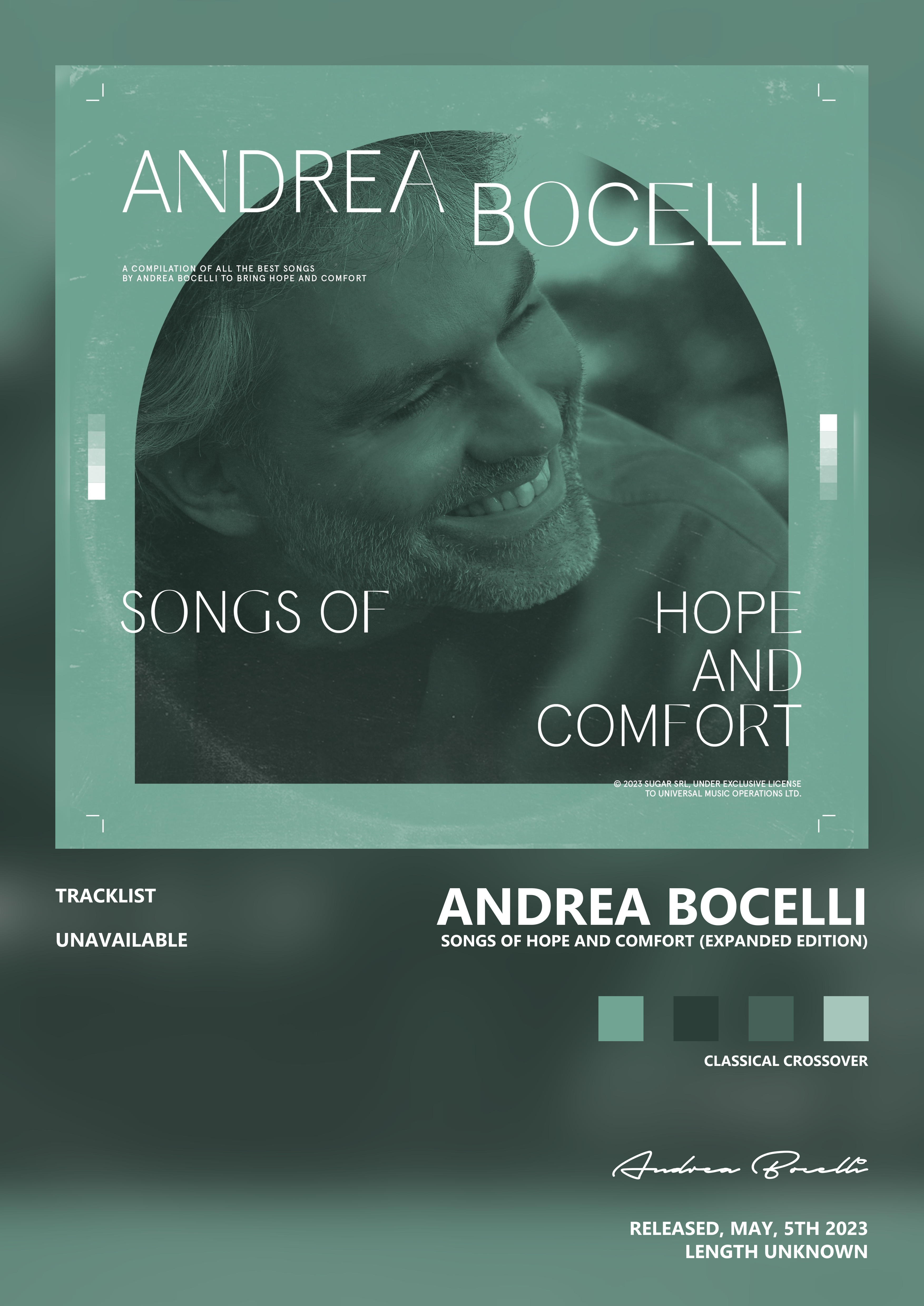 Music poster: Andrea Bocelli - Songs Of Hope And Comfort Expanded Edition